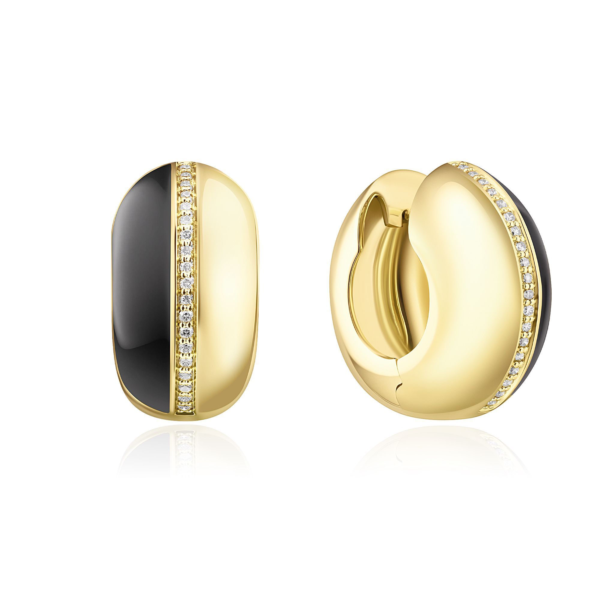 Серьги из желтого золота с бриллиантами