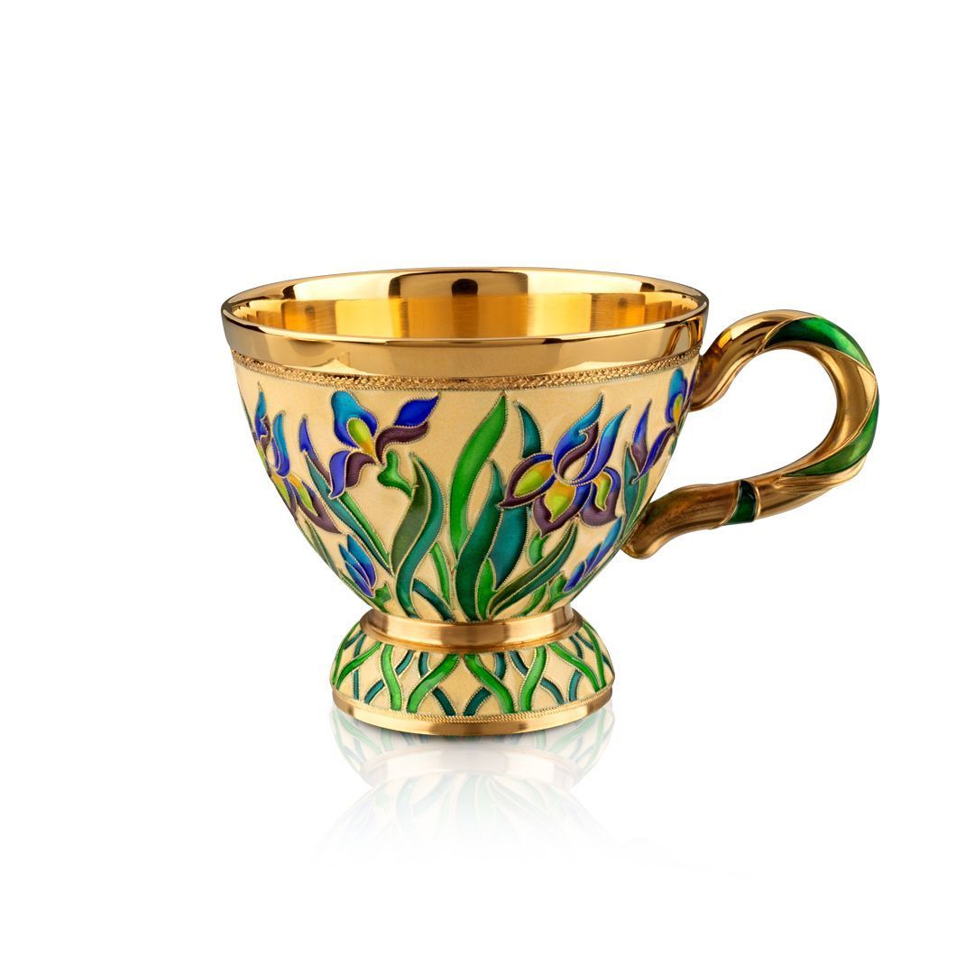 Чашка «Ирисы» из серебра 