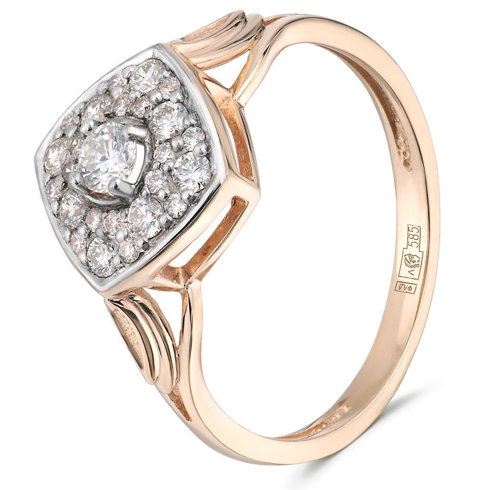 Кольцо из красного золота с бриллиантами