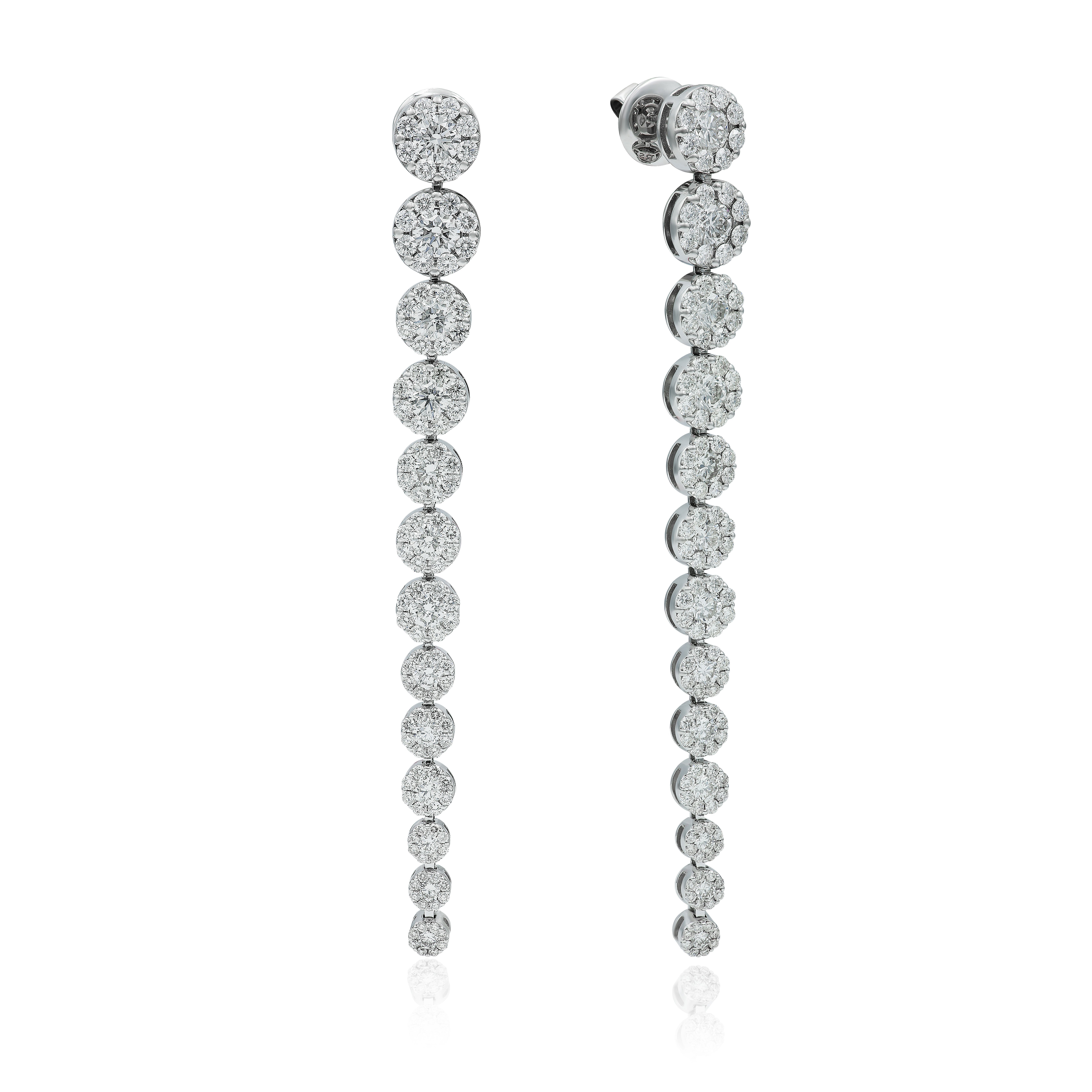 Пусеты из белого золота с бриллиантами