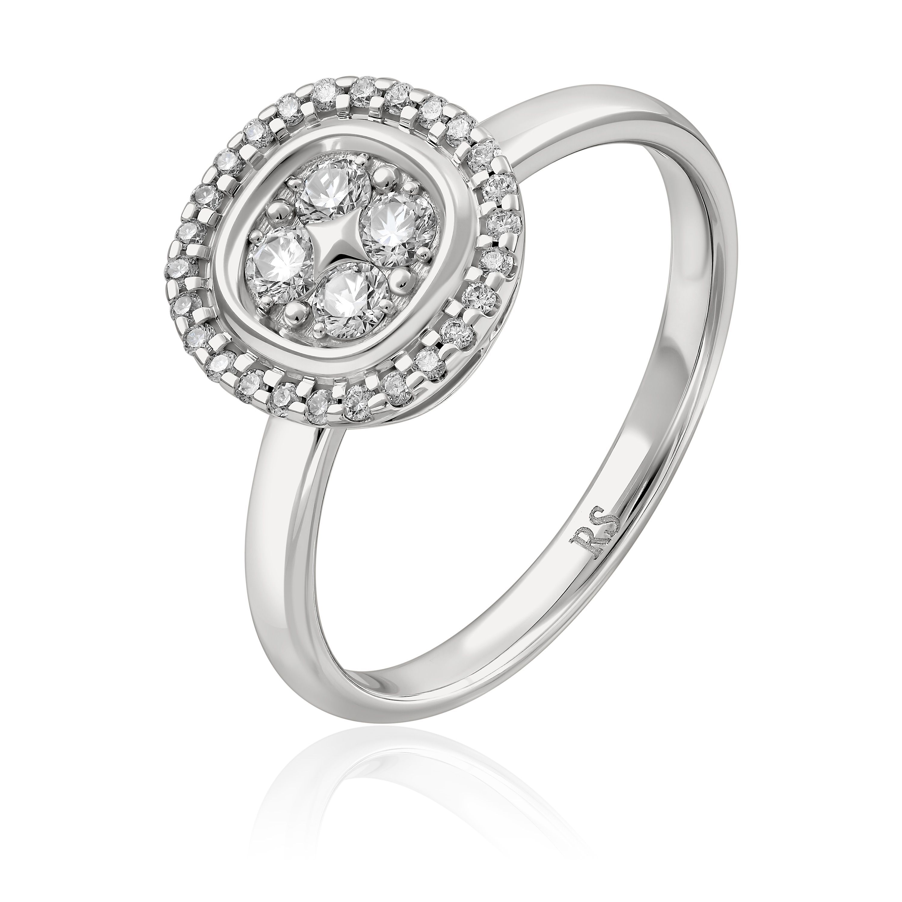 Кольцо из белого золота с бриллиантами