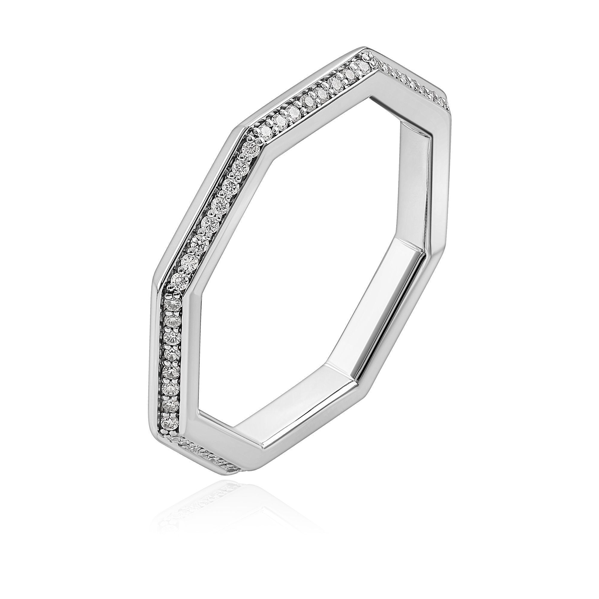 Кольцо из белого золота с бриллиантами