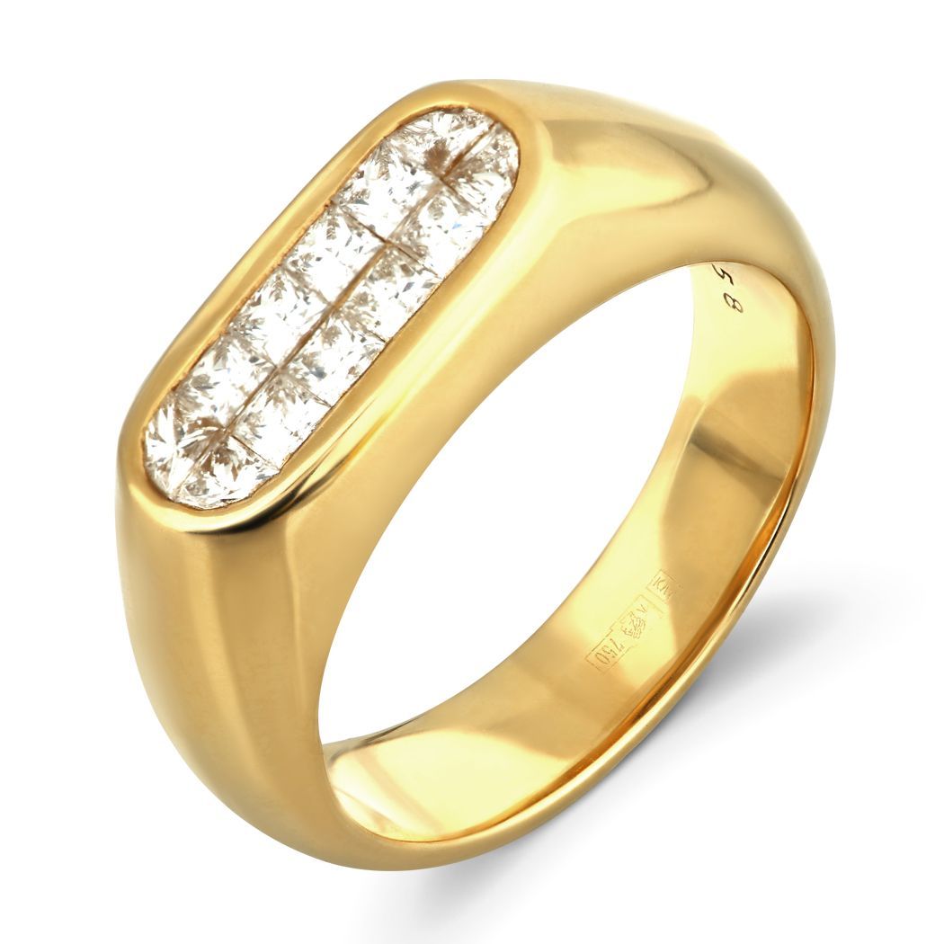 Кольцо из желтого золота с бриллиантами