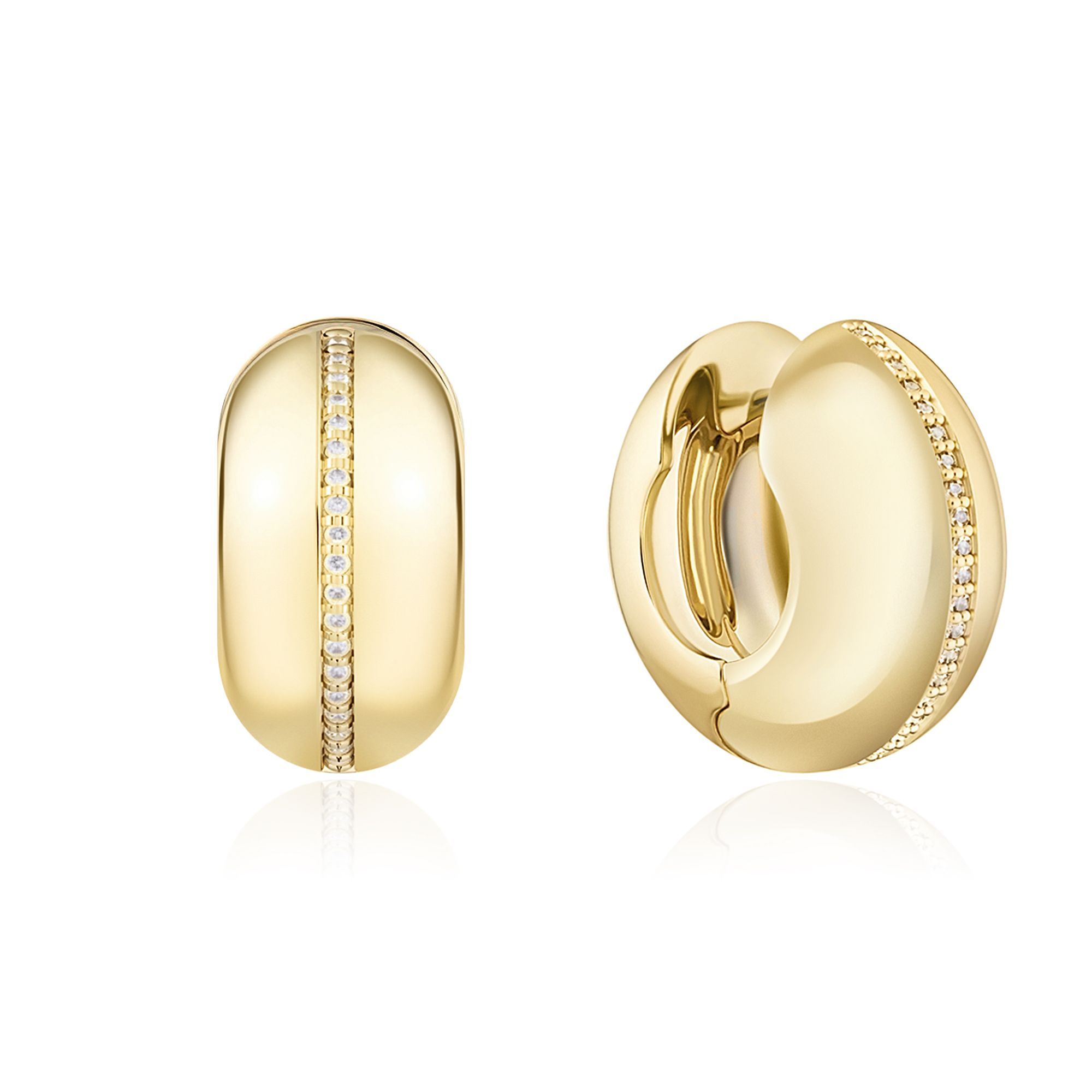 Серьги из желтого золота с бриллиантами