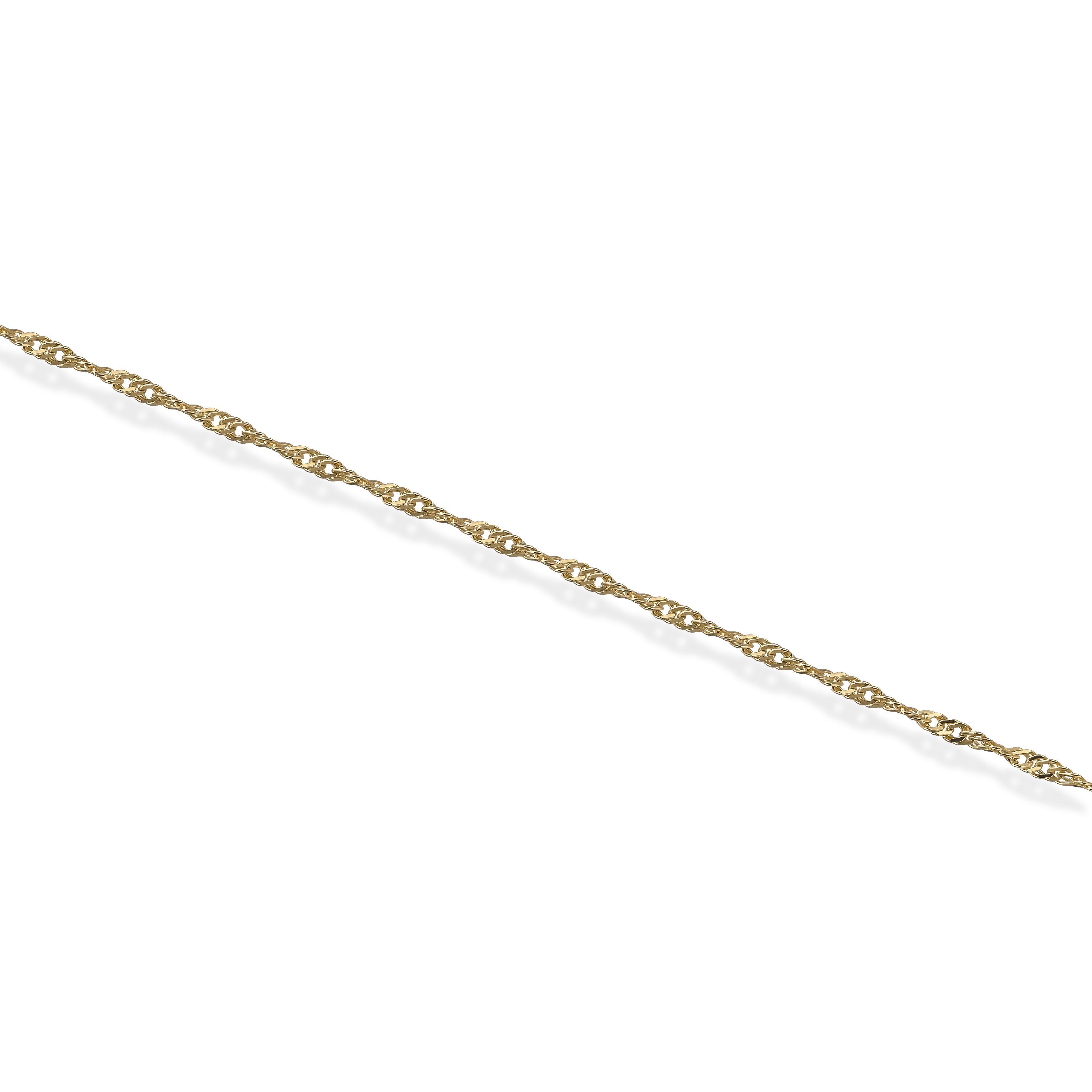 Цепь, плетение «Сингапур» из красного золота 