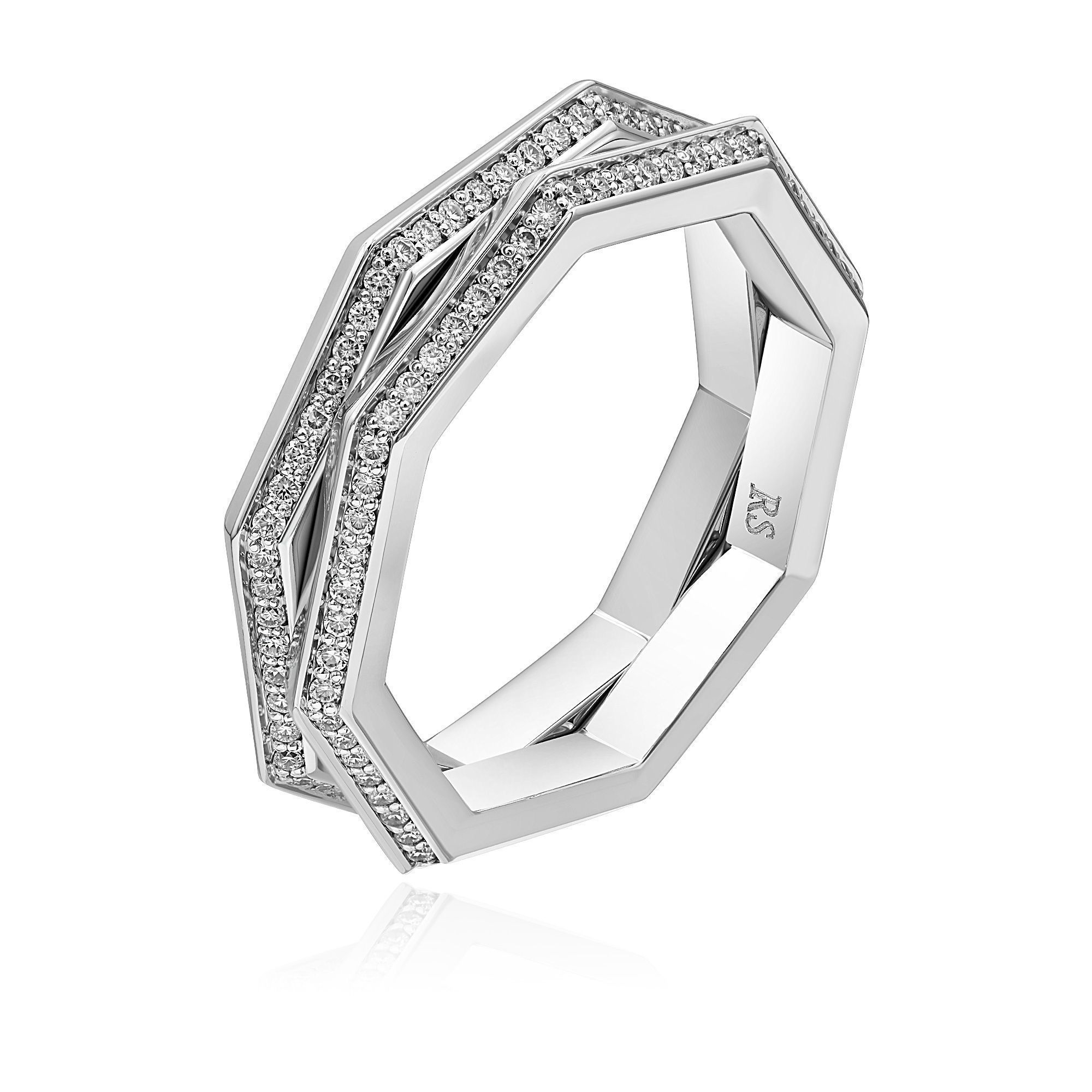 Кольцо из белого золота с бриллиантами