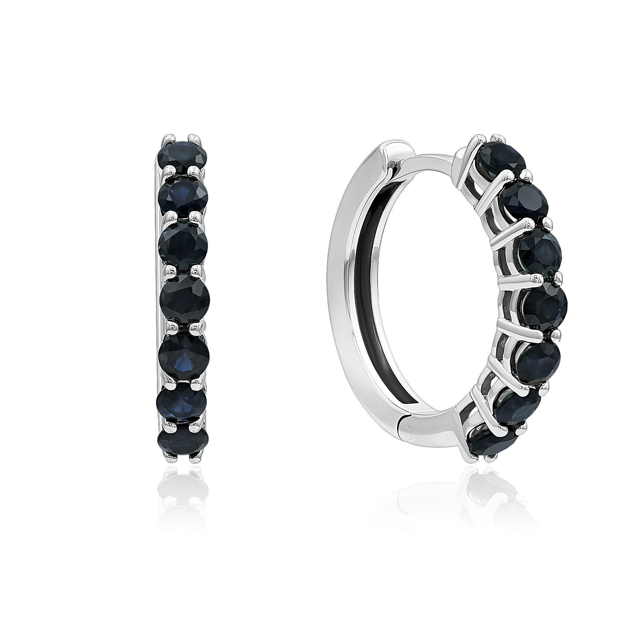 Серьги из белого золота с сапфирами