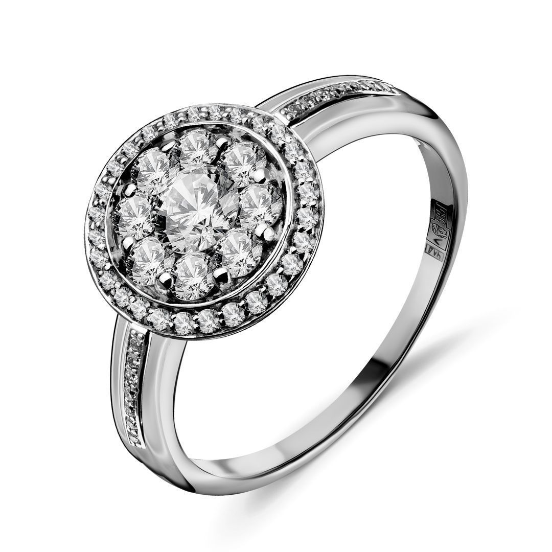 Кольцо из белого золота с бриллиантами