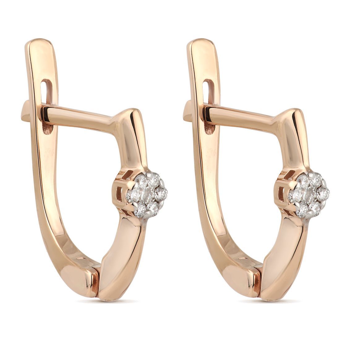 Серьги из красного золота с бриллиантами