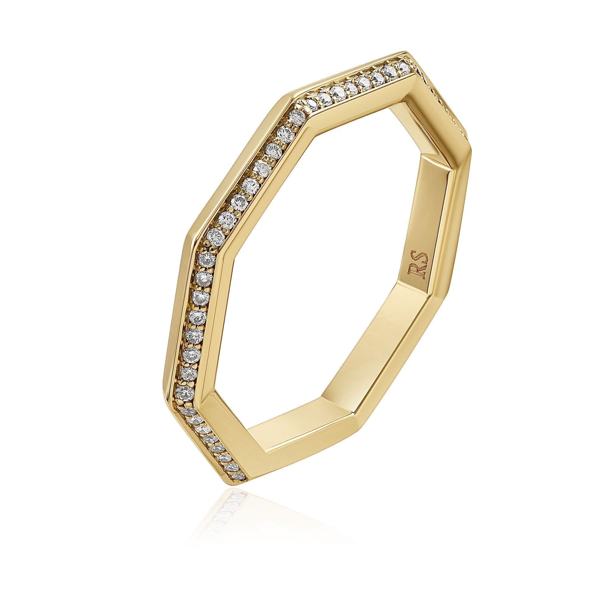 Кольцо из желтого золота с бриллиантами