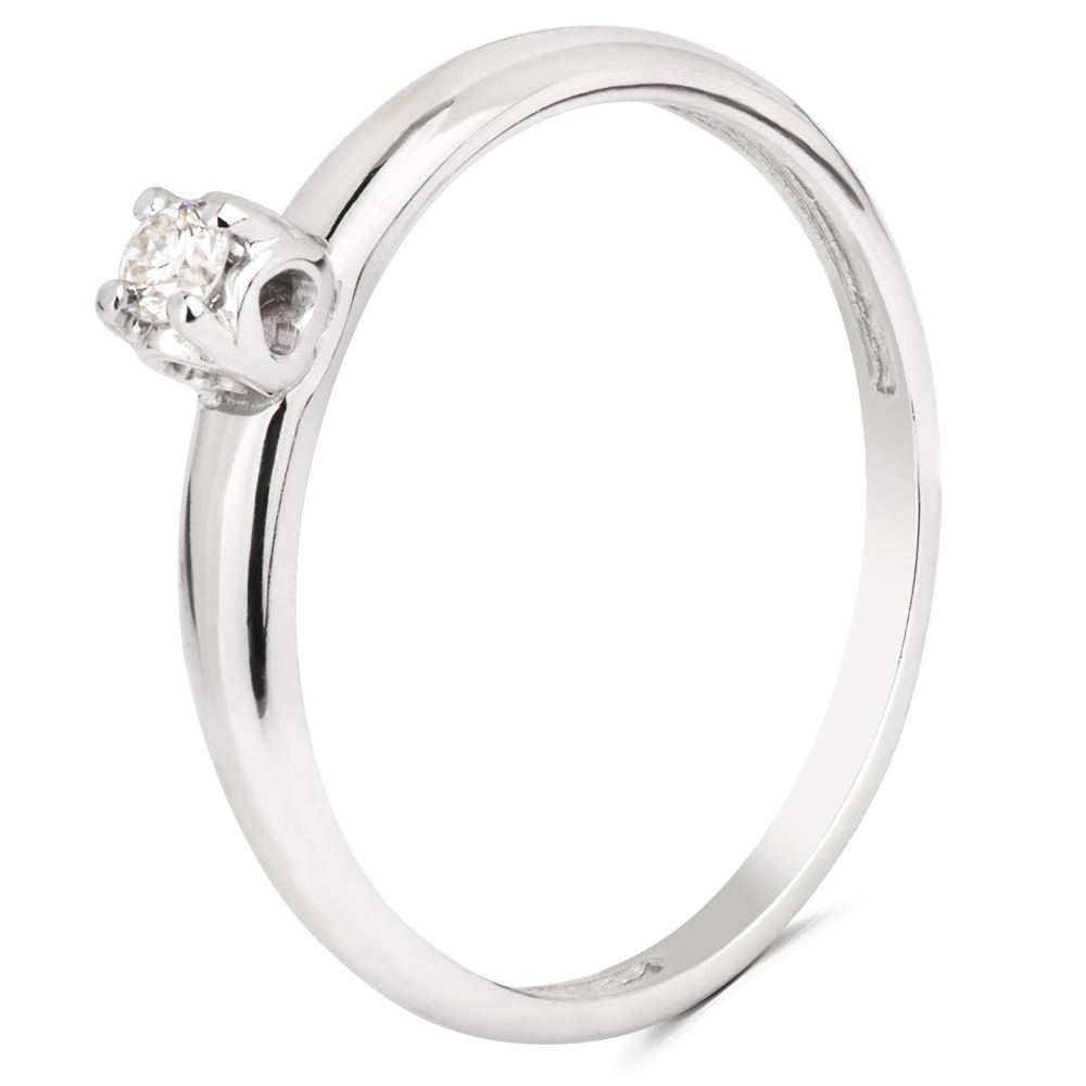 Кольцо из белого золота с бриллиантом
