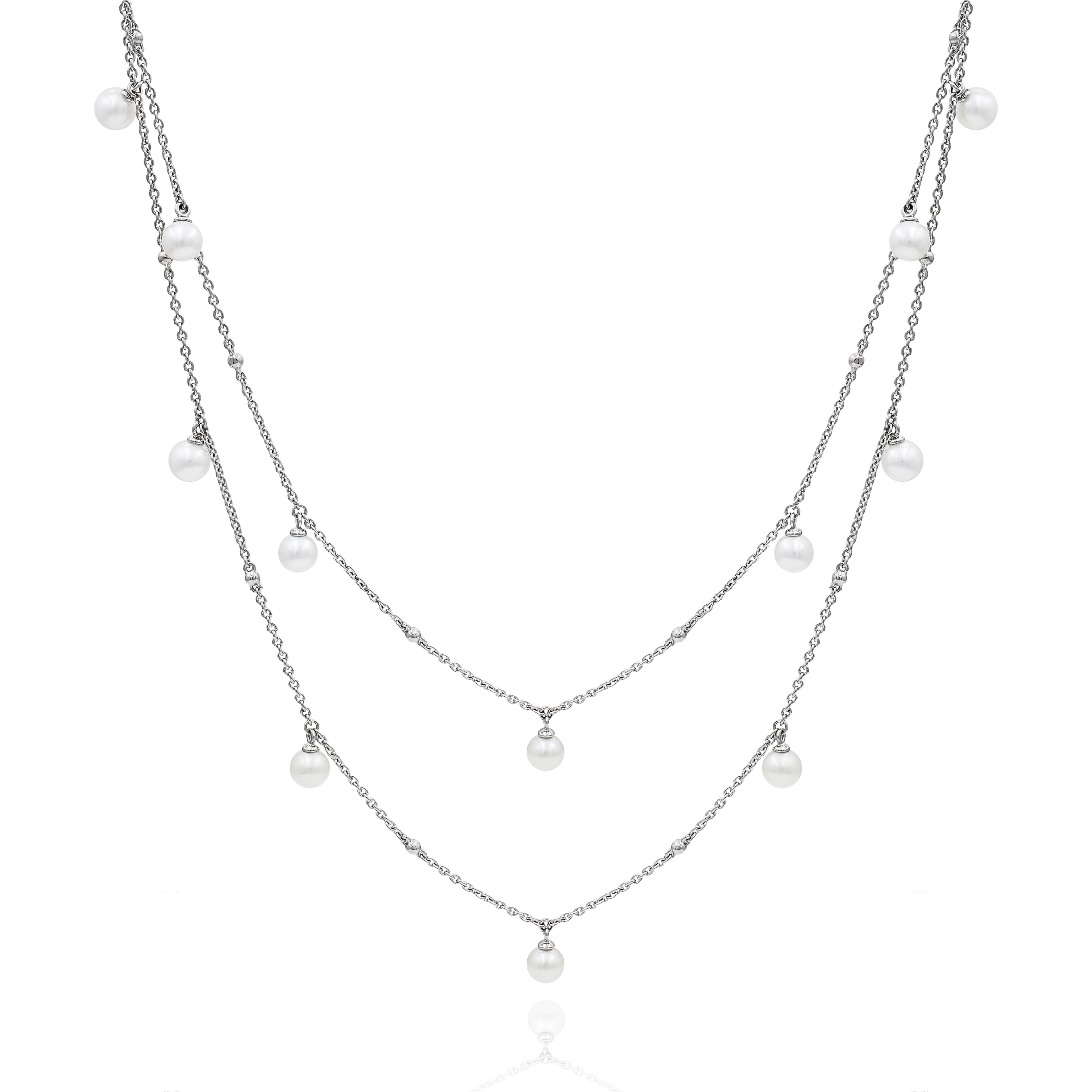 Колье из белого золота с жемчугом