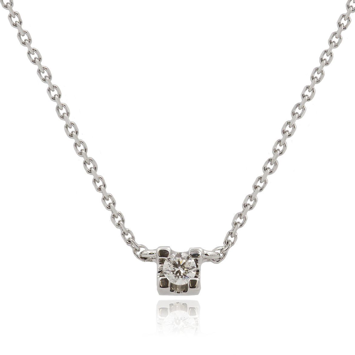 Колье из белого золота с бриллиантом