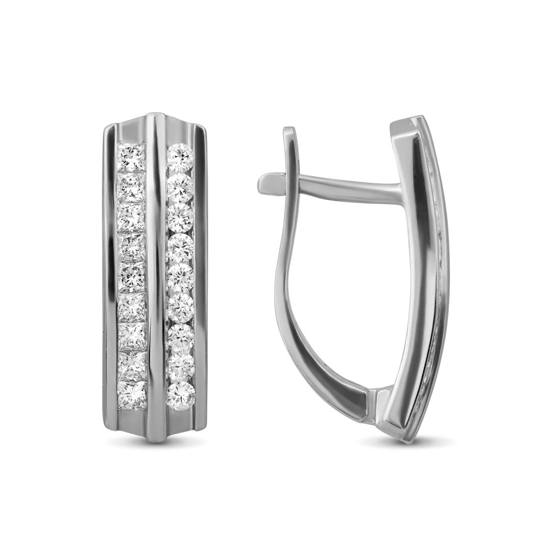 Серьги из белого золота с бриллиантами