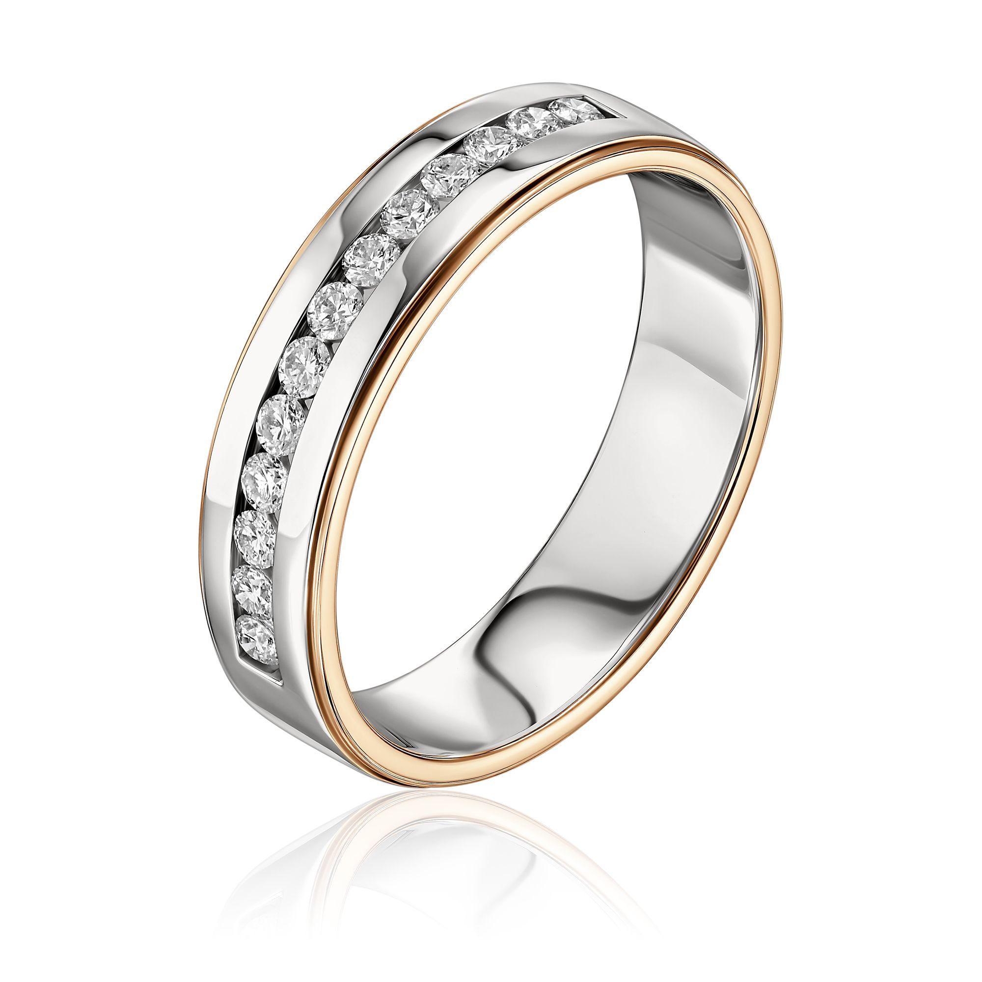 Обручальное кольцо из красного золота с бриллиантами