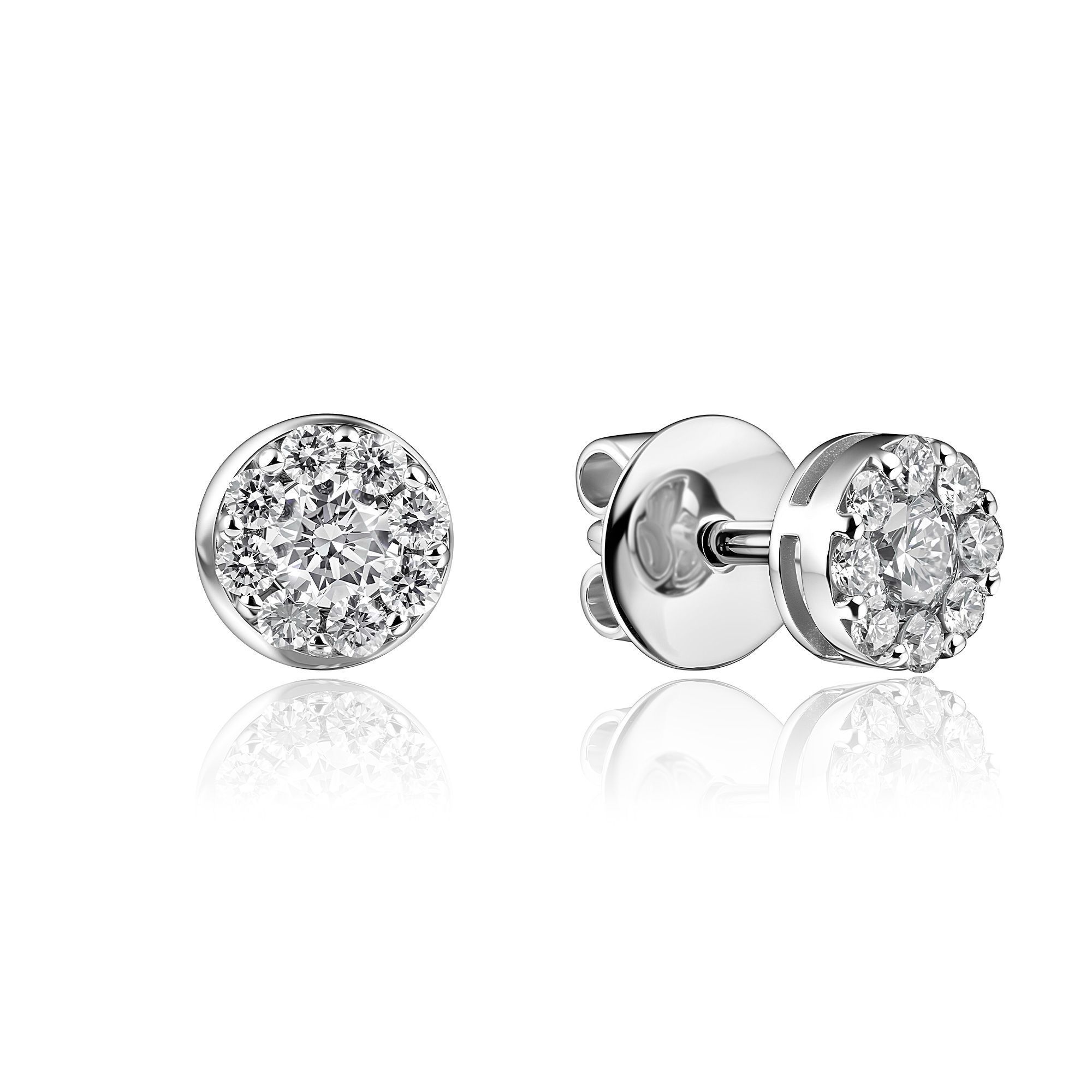 Пусеты из белого золота с бриллиантами