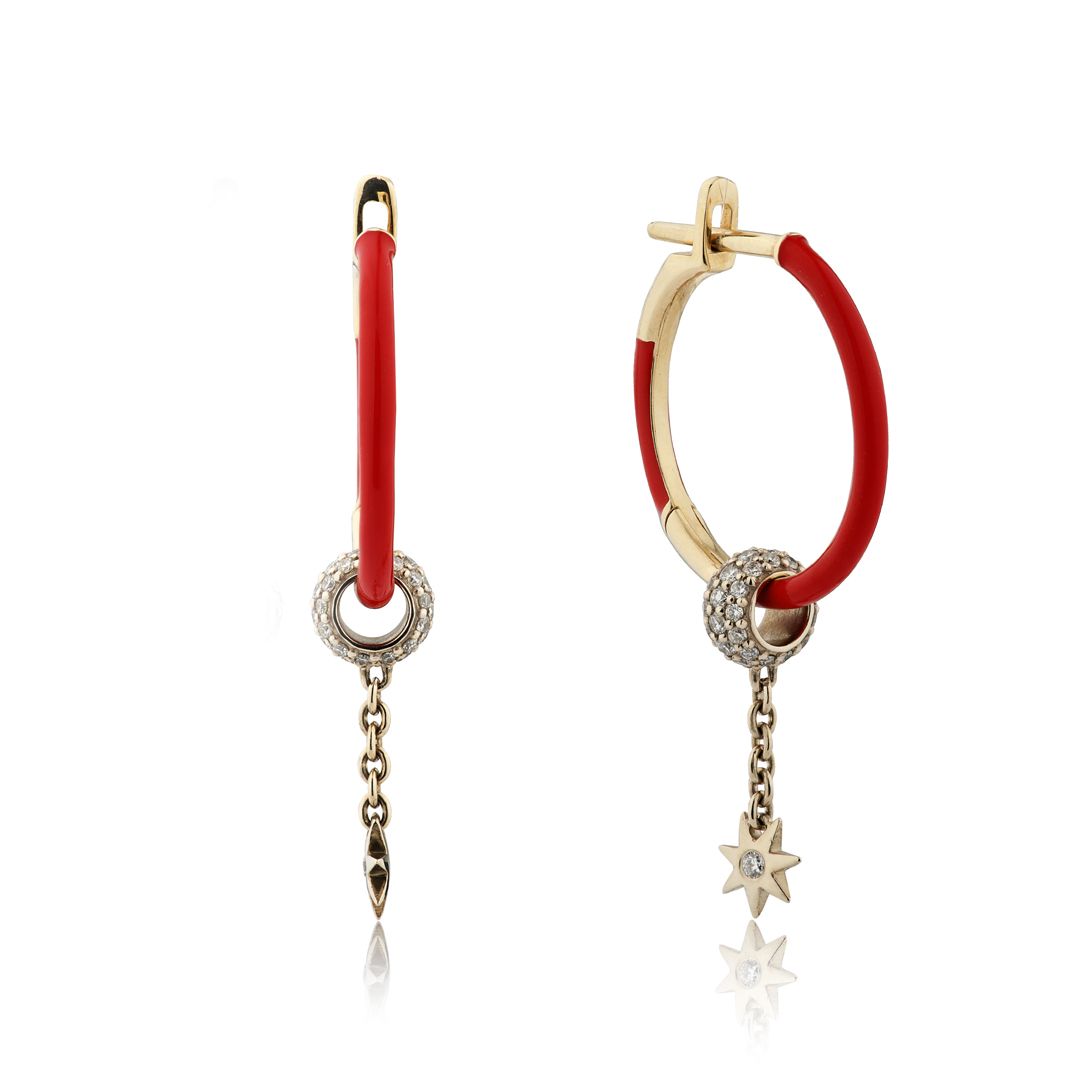 Серьги из желтого золота с бриллиантами