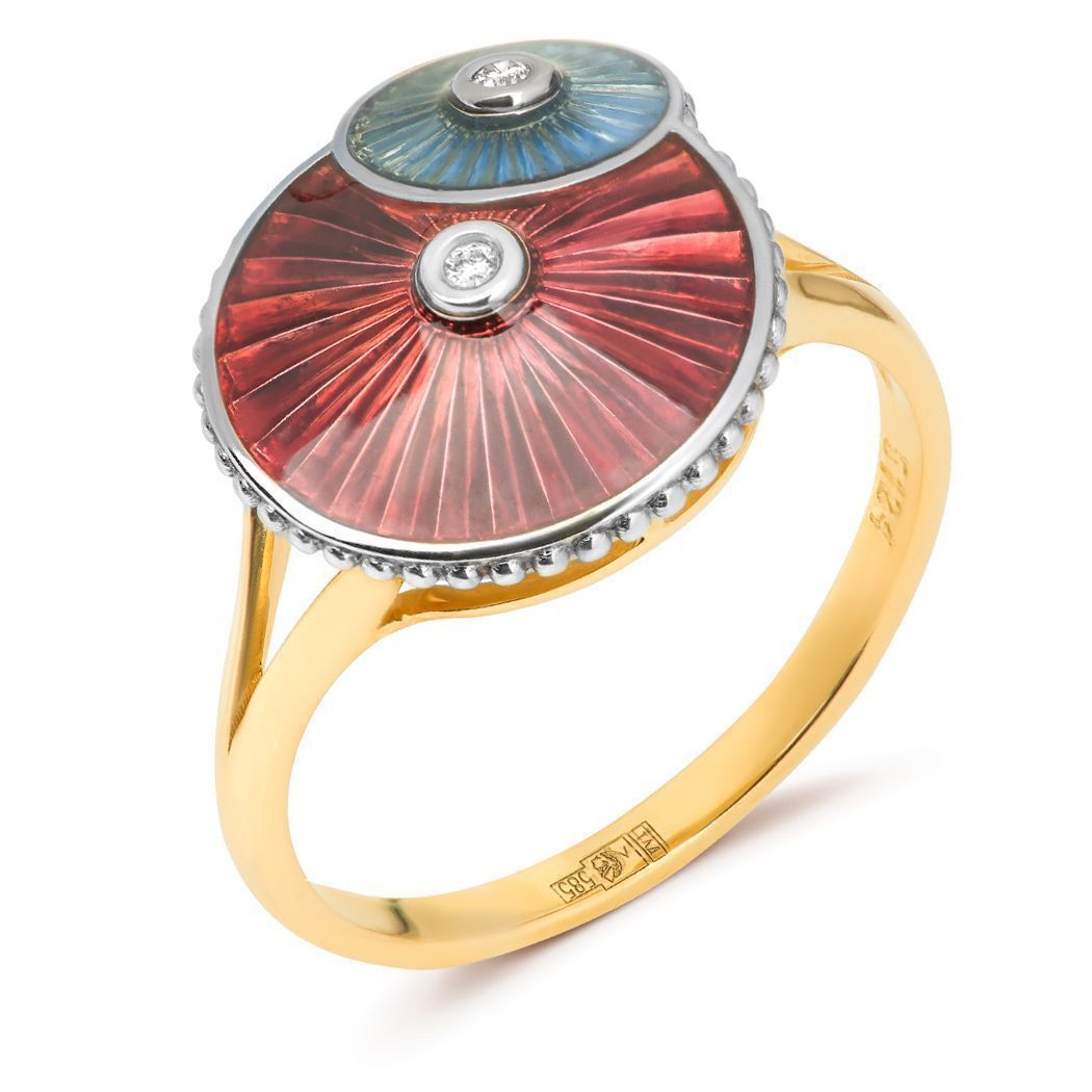 Кольцо из желтого золота с бриллиантами