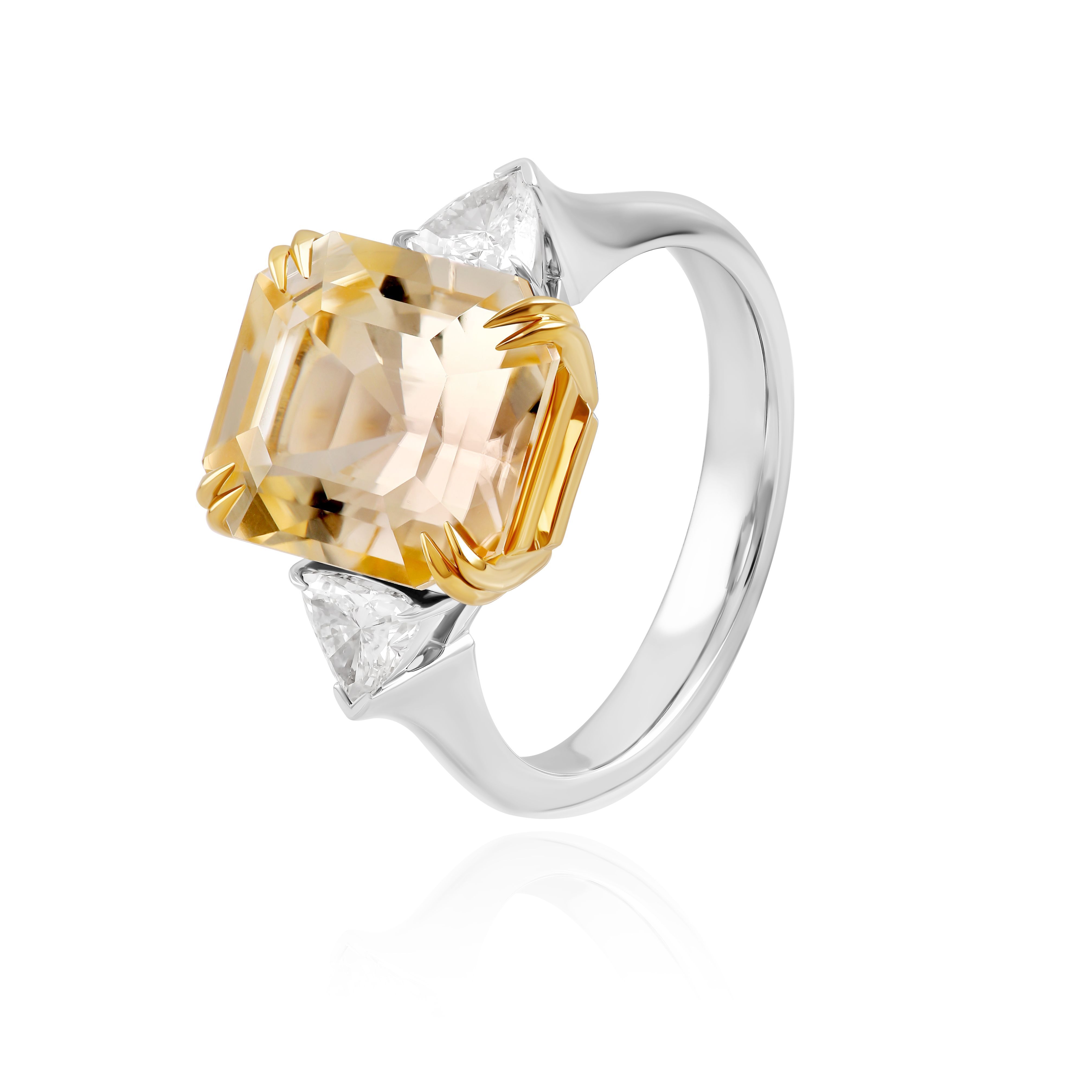 Кольцо из белого золота с бриллиантами и турмалином 5.34 ct