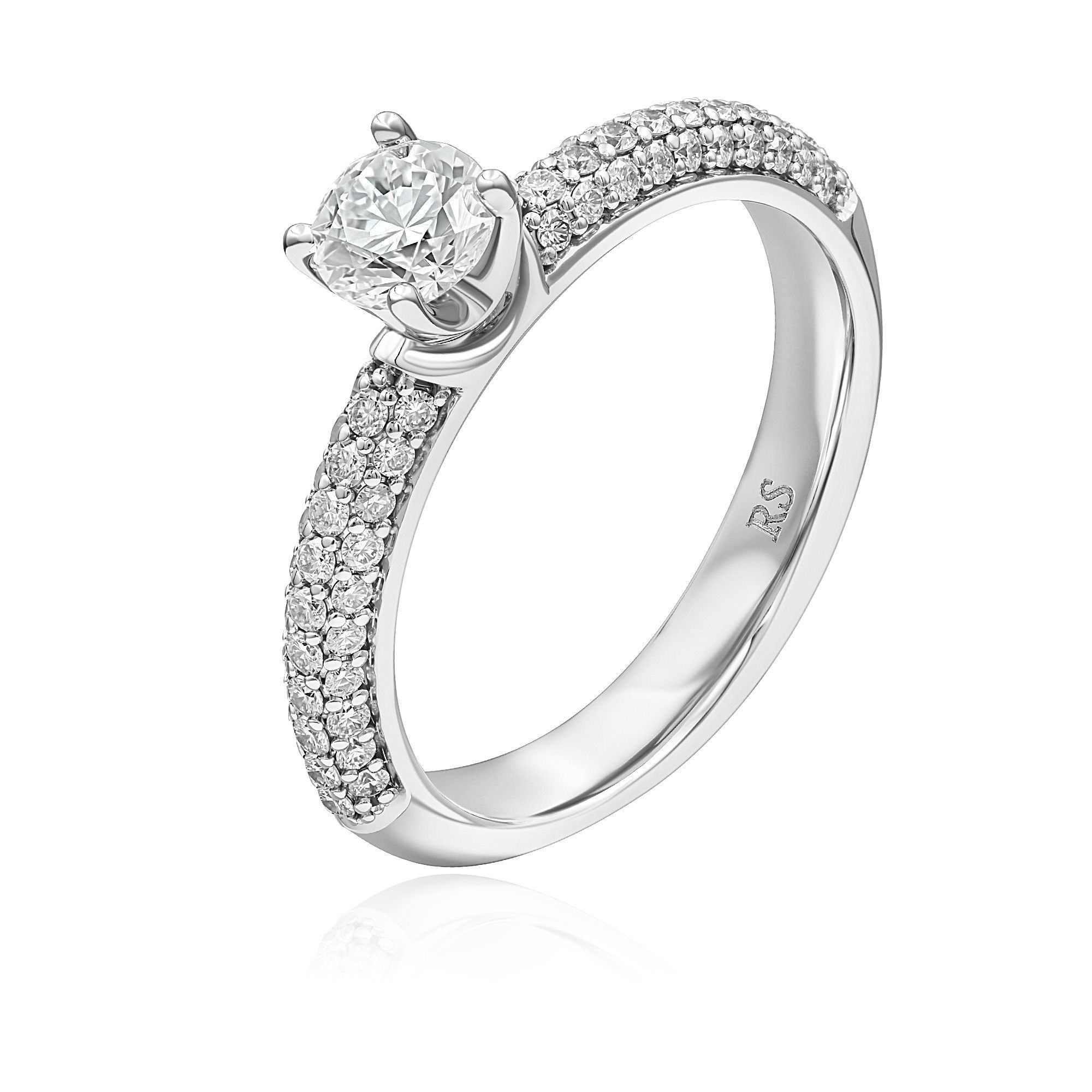 Кольцо из белого золота с бриллиантами