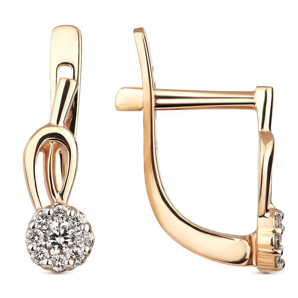 Серьги из красного золота с бриллиантами