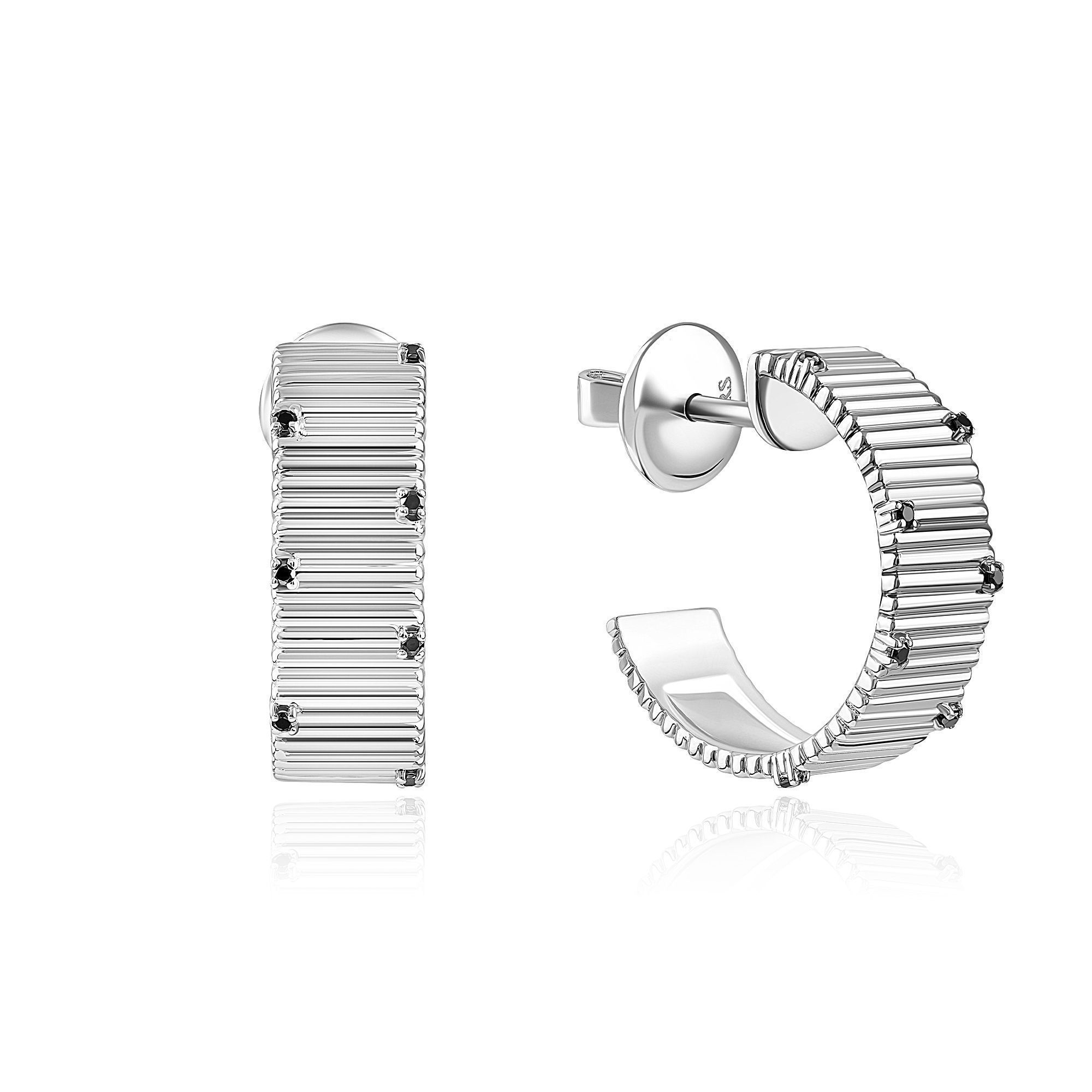 Пусеты из белого золота с бриллиантами