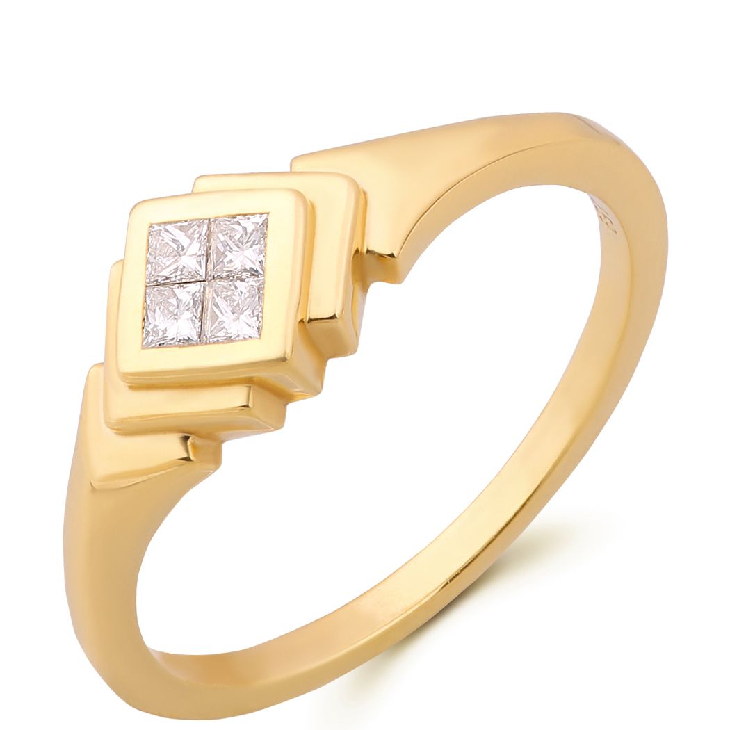 Кольцо из желтого золота с бриллиантами