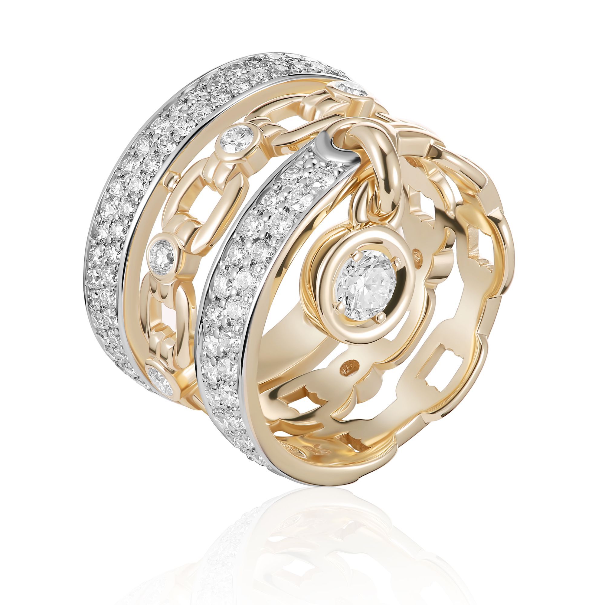 Кольцо из желтого золота с бриллиантами