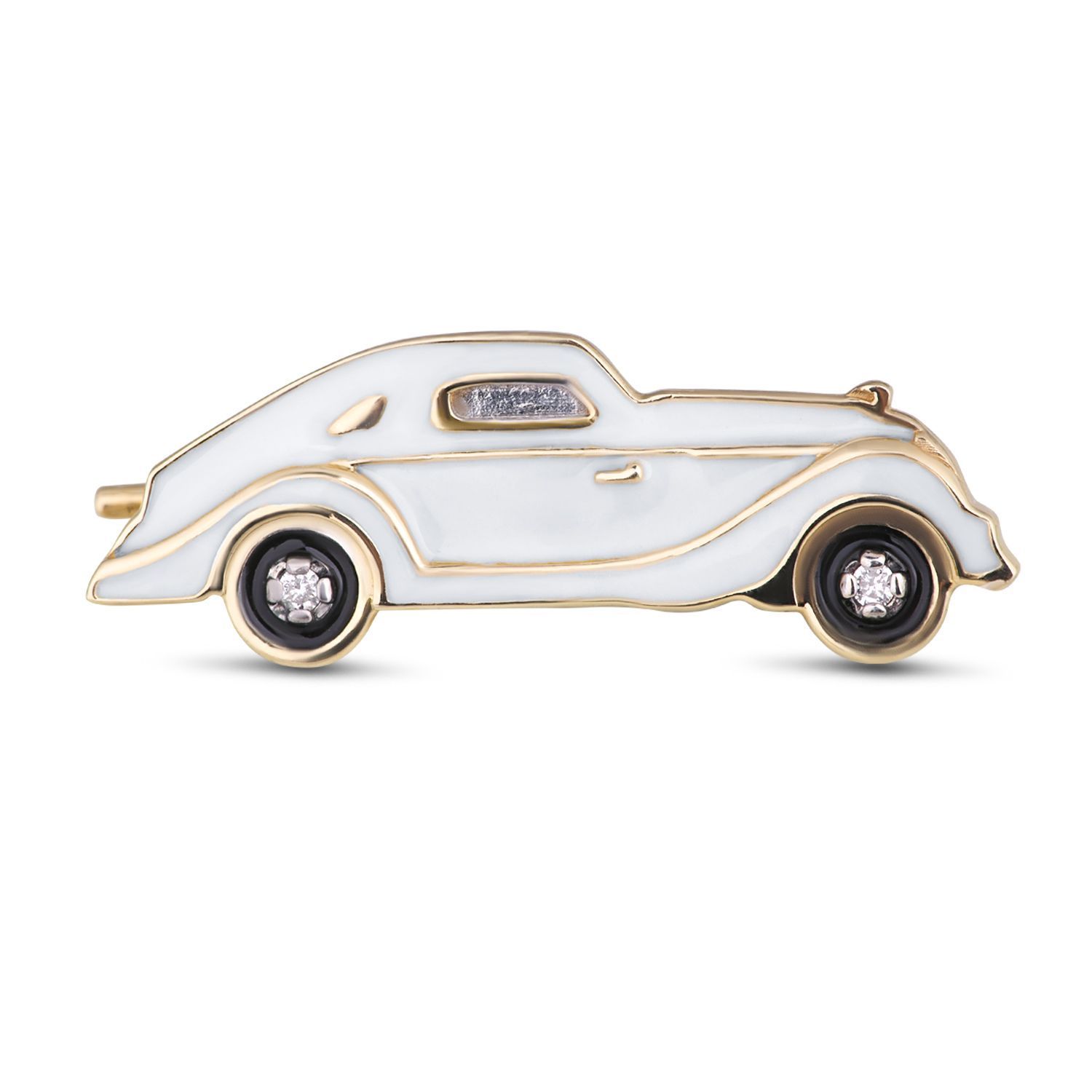 Брошь из желтого золота с бриллиантами