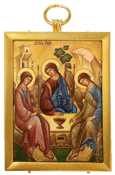 Икона «Троица» из серебра