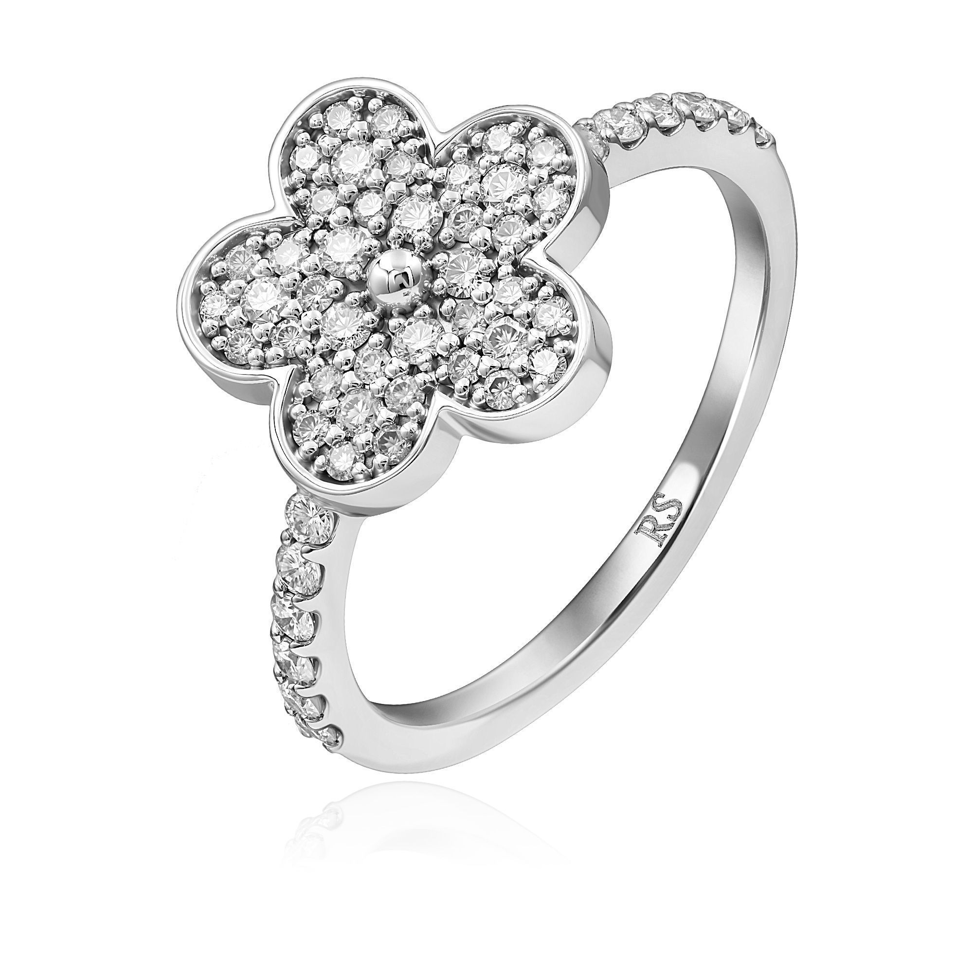 Кольцо из белого золота с бриллиантами