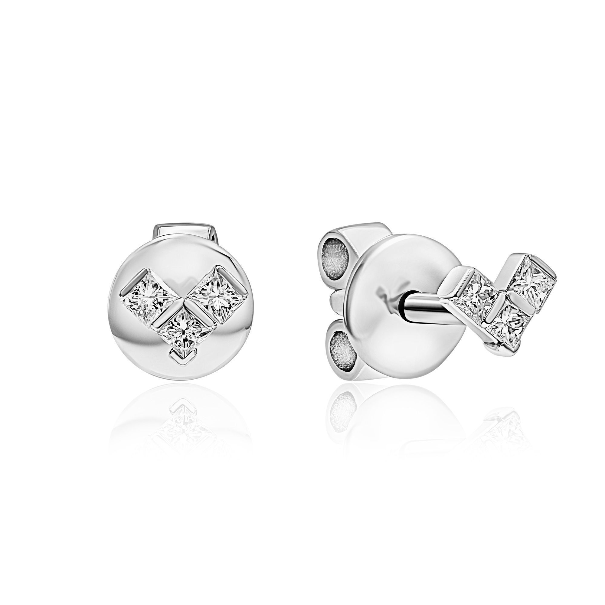 Пусеты из белого золота с бриллиантами