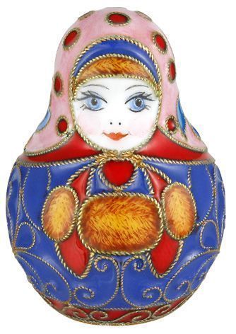 Матрешка «Зима» из серебра