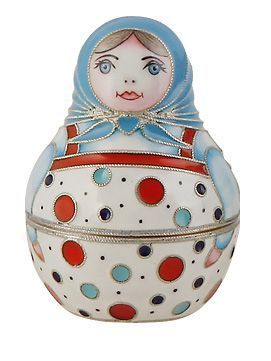 Сувениp «Матрешка» из серебра 