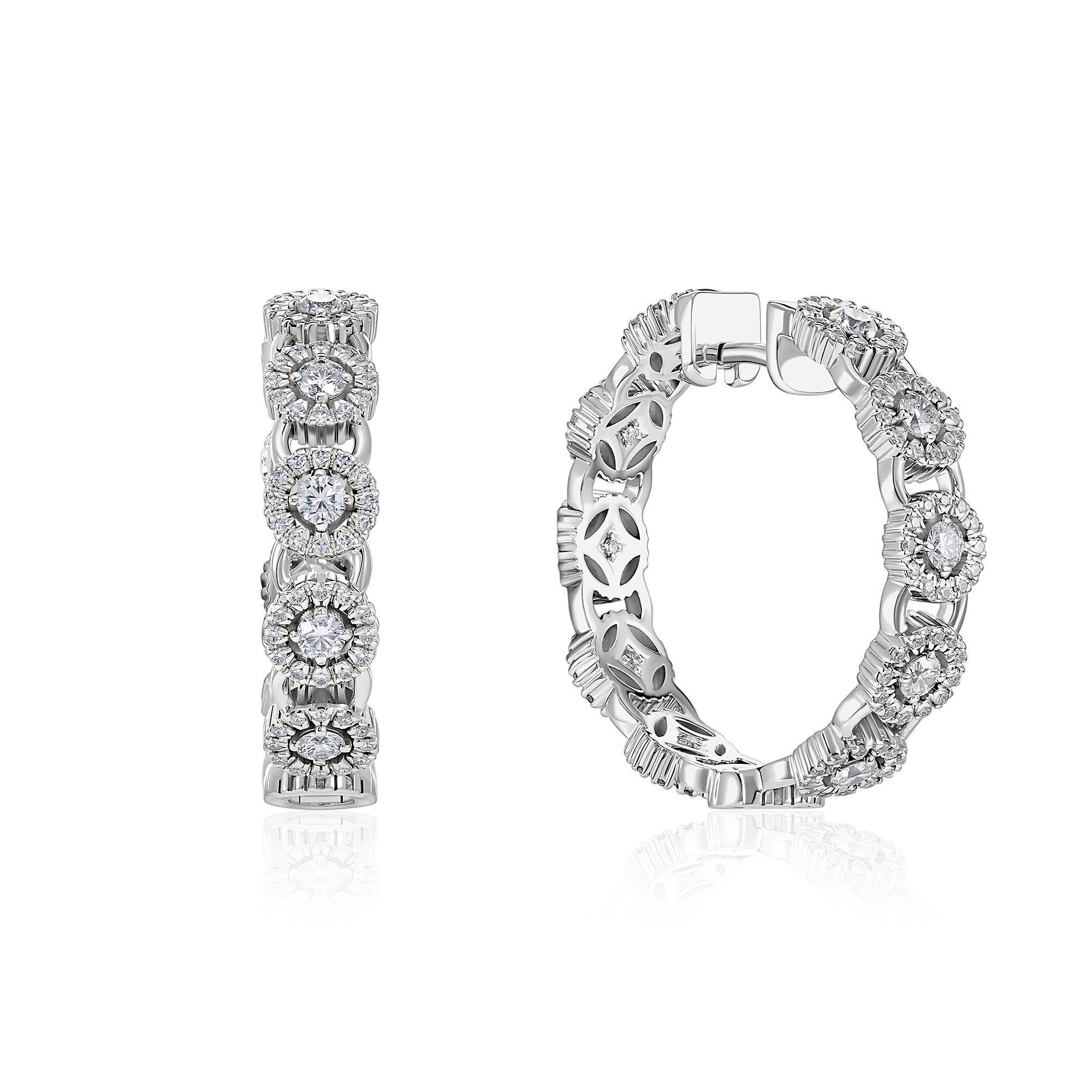 Серьги из белого золота с бриллиантами