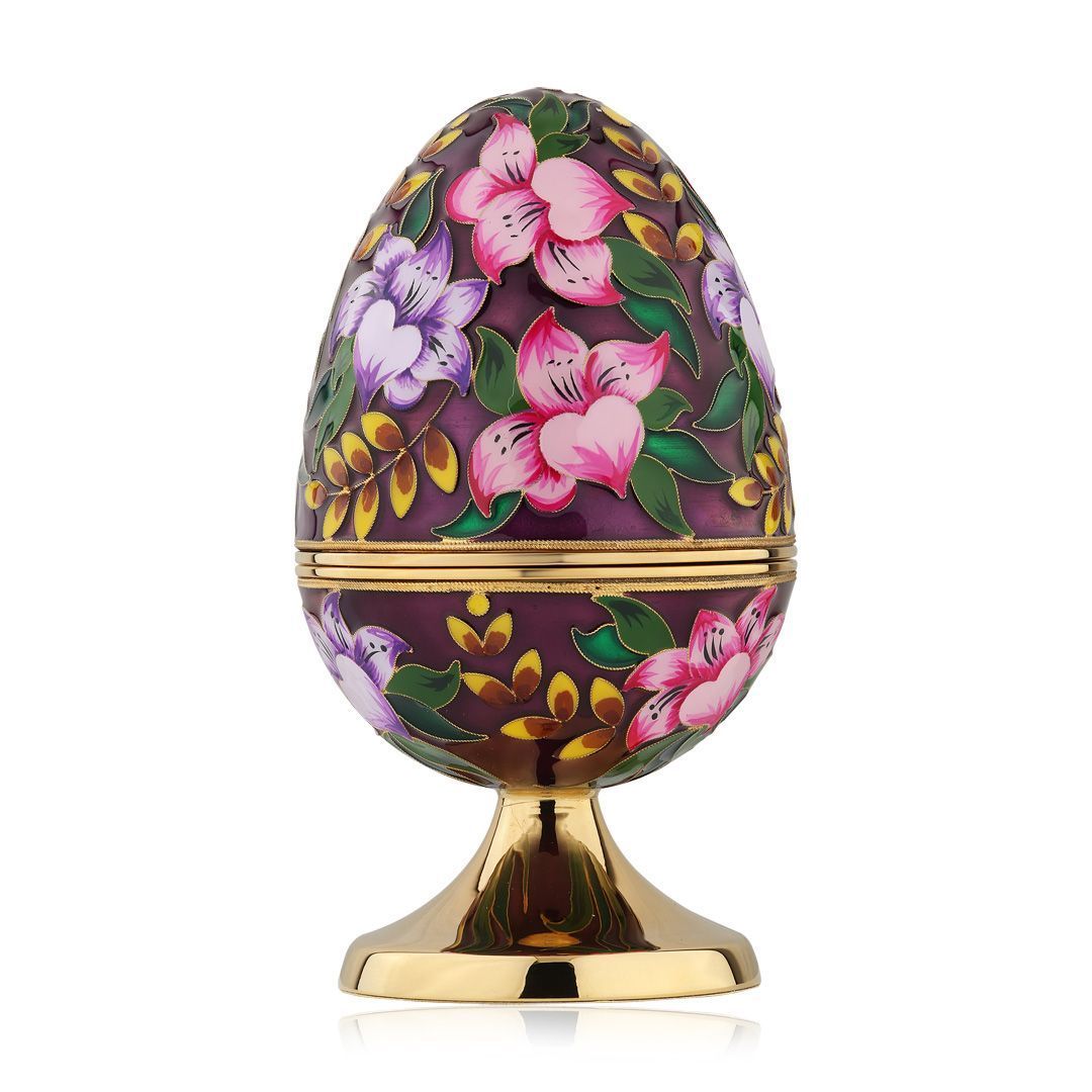 Шкатулка яйцо «Лилии» 