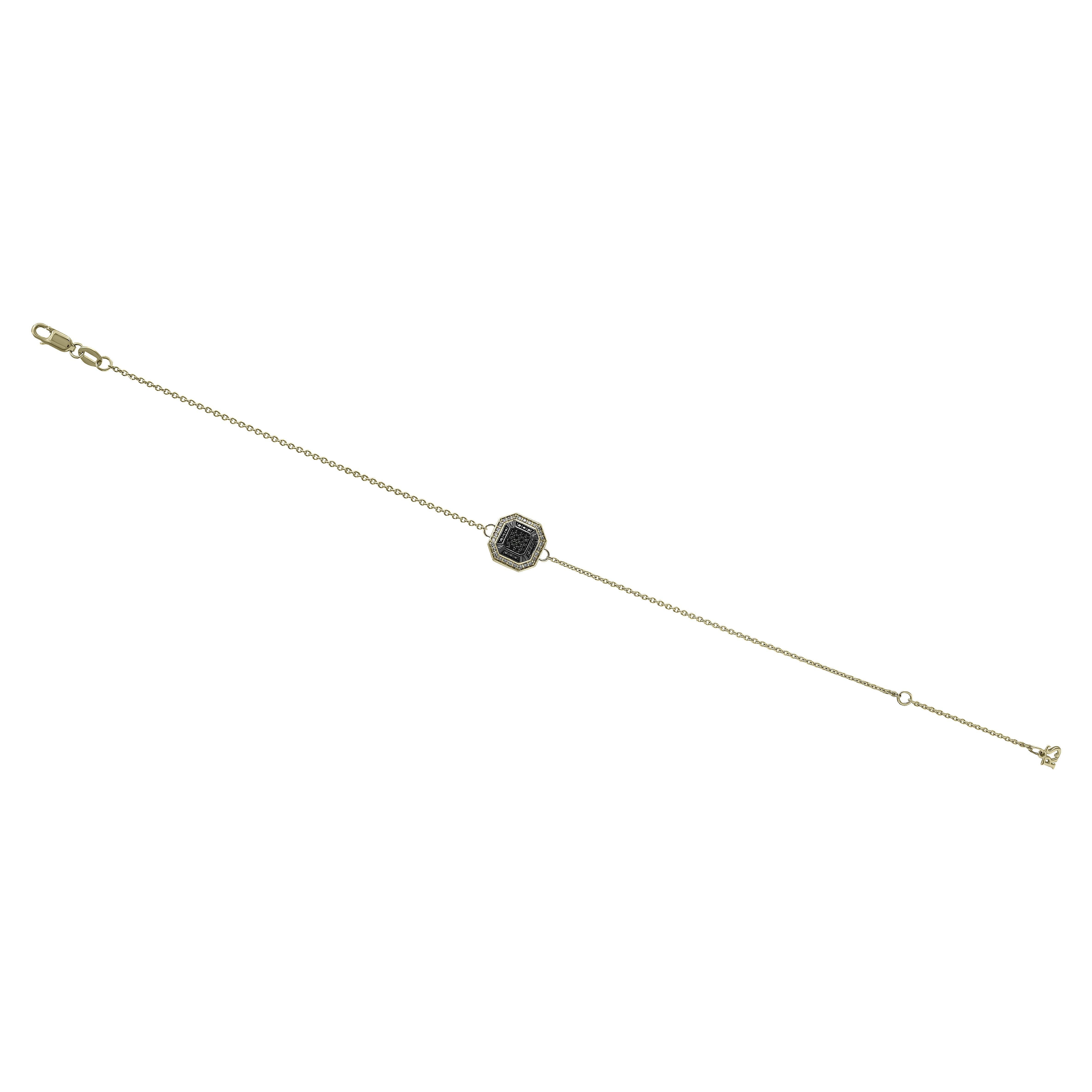 Браслет из желтого золота с бриллиантами