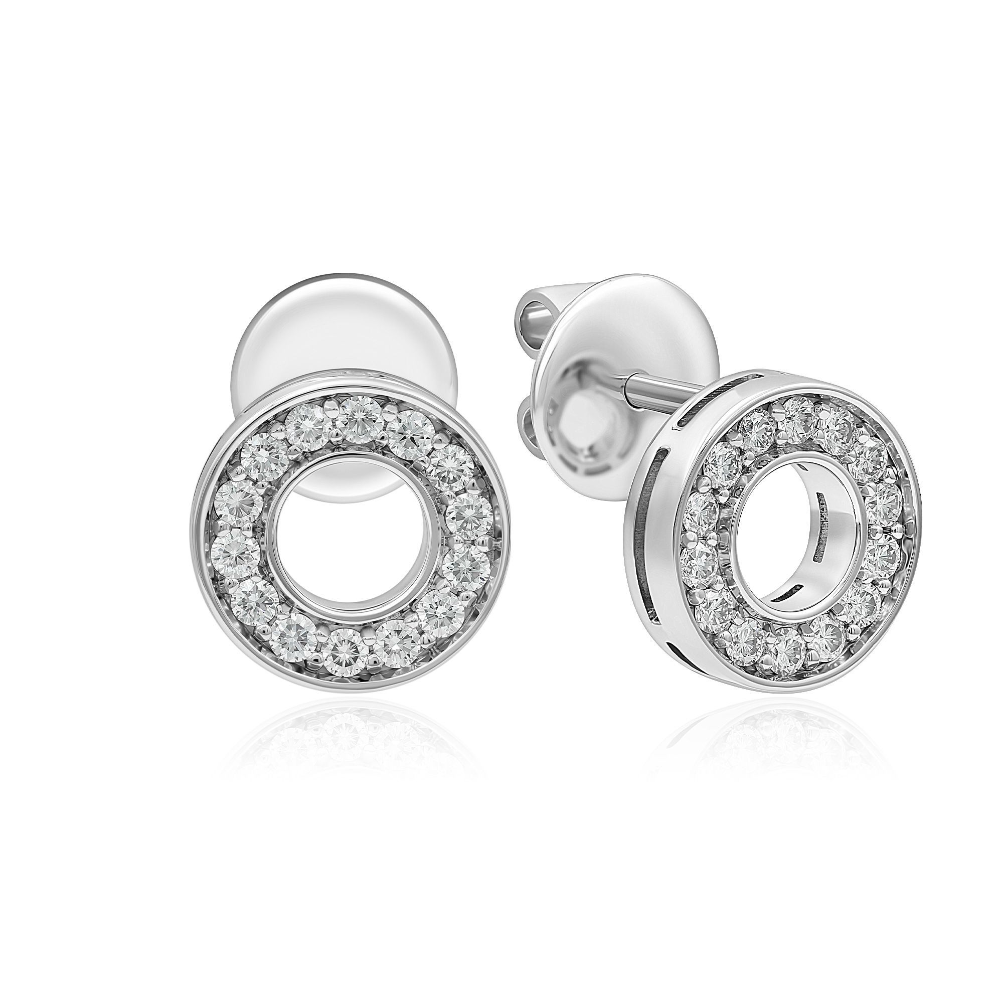 Пусеты из белого золота с бриллиантами