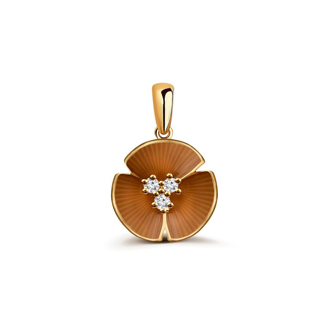 Подвеска из желтого золота с бриллиантами