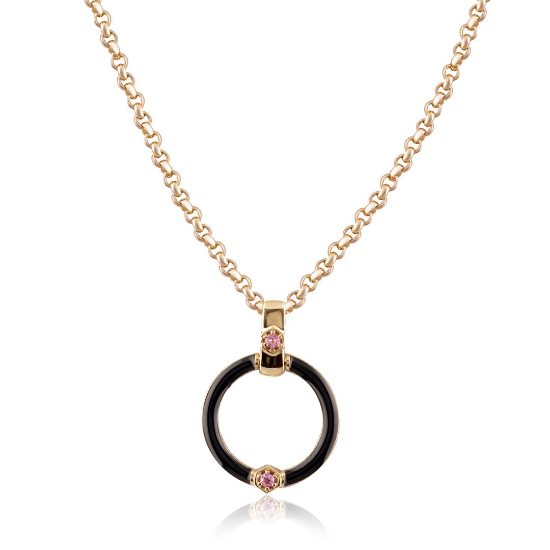 Колье из желтого золота с аметистами