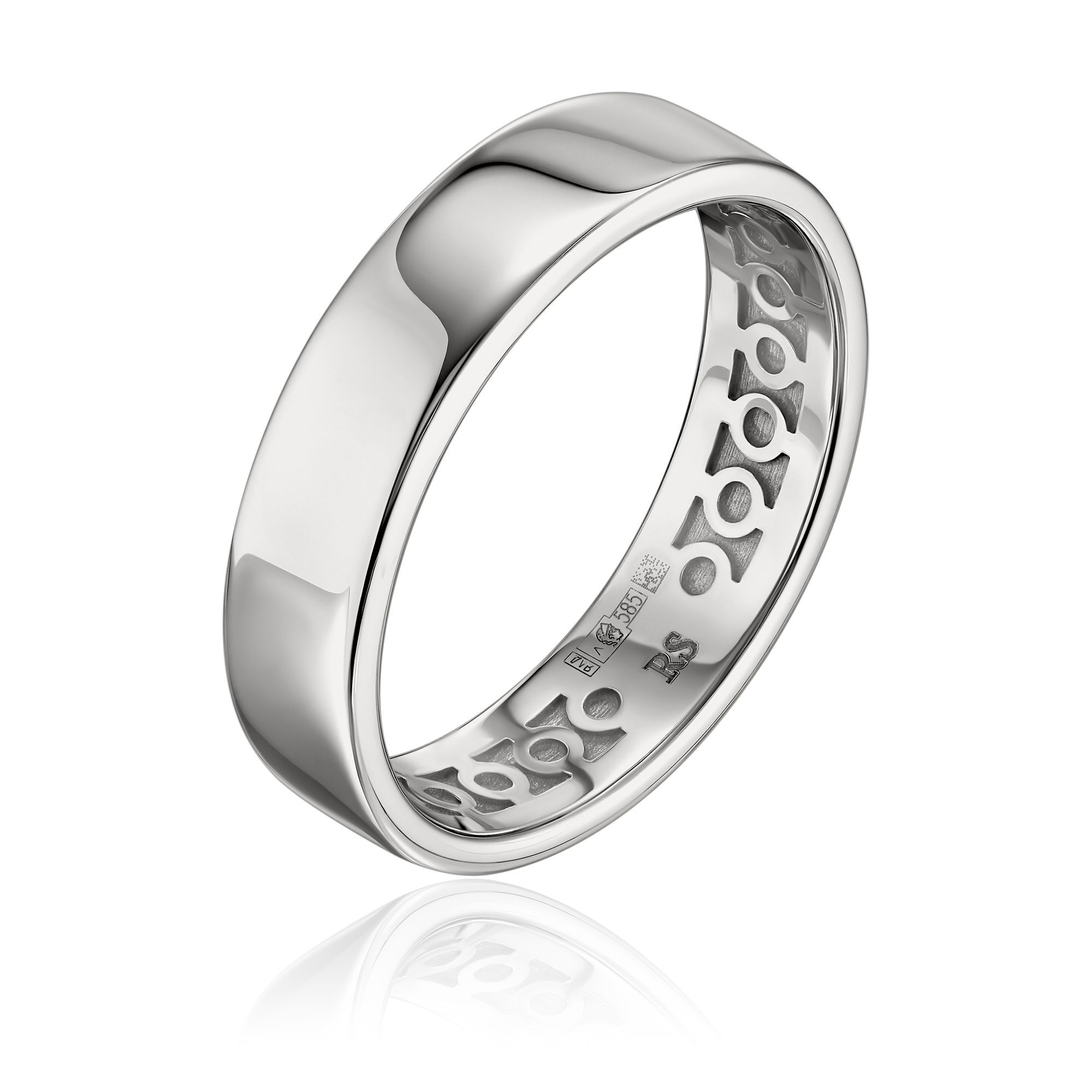 Обручальное кольцо из белого золота 