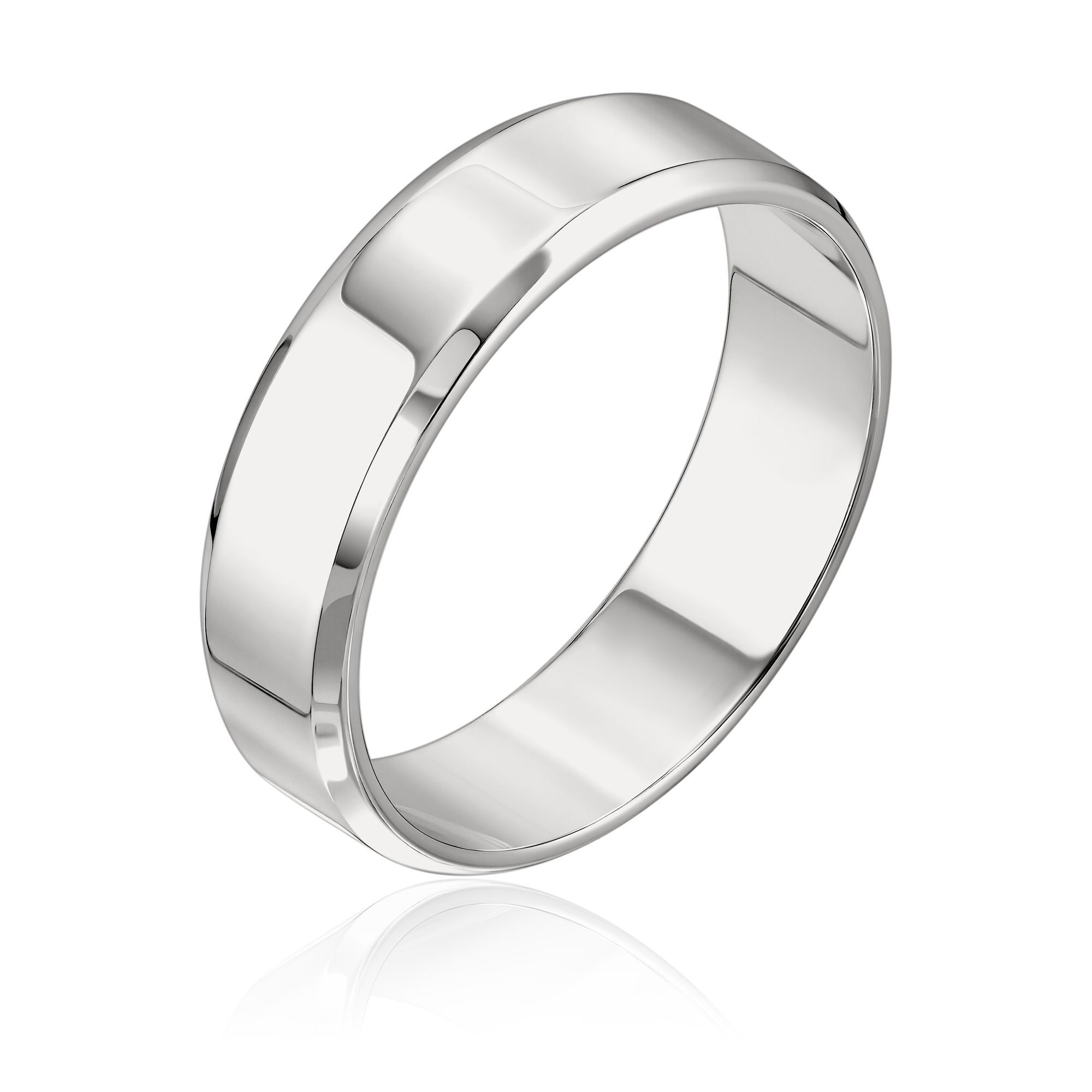 Обручальное кольцо из белого золота 