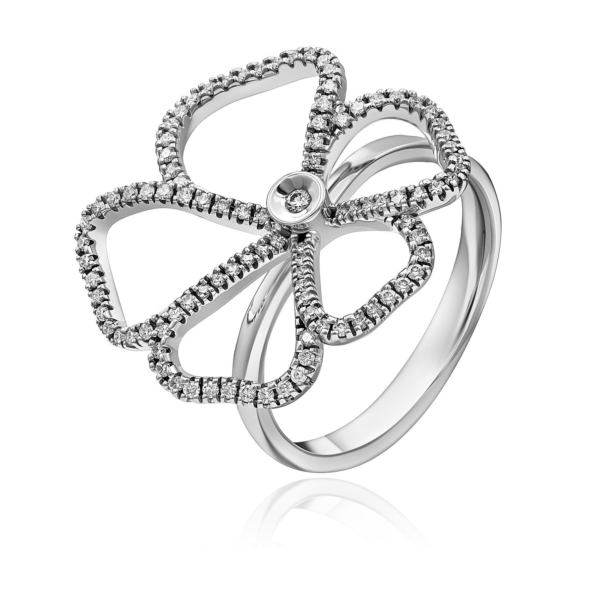 Кольцо из белого золота с бриллиантами