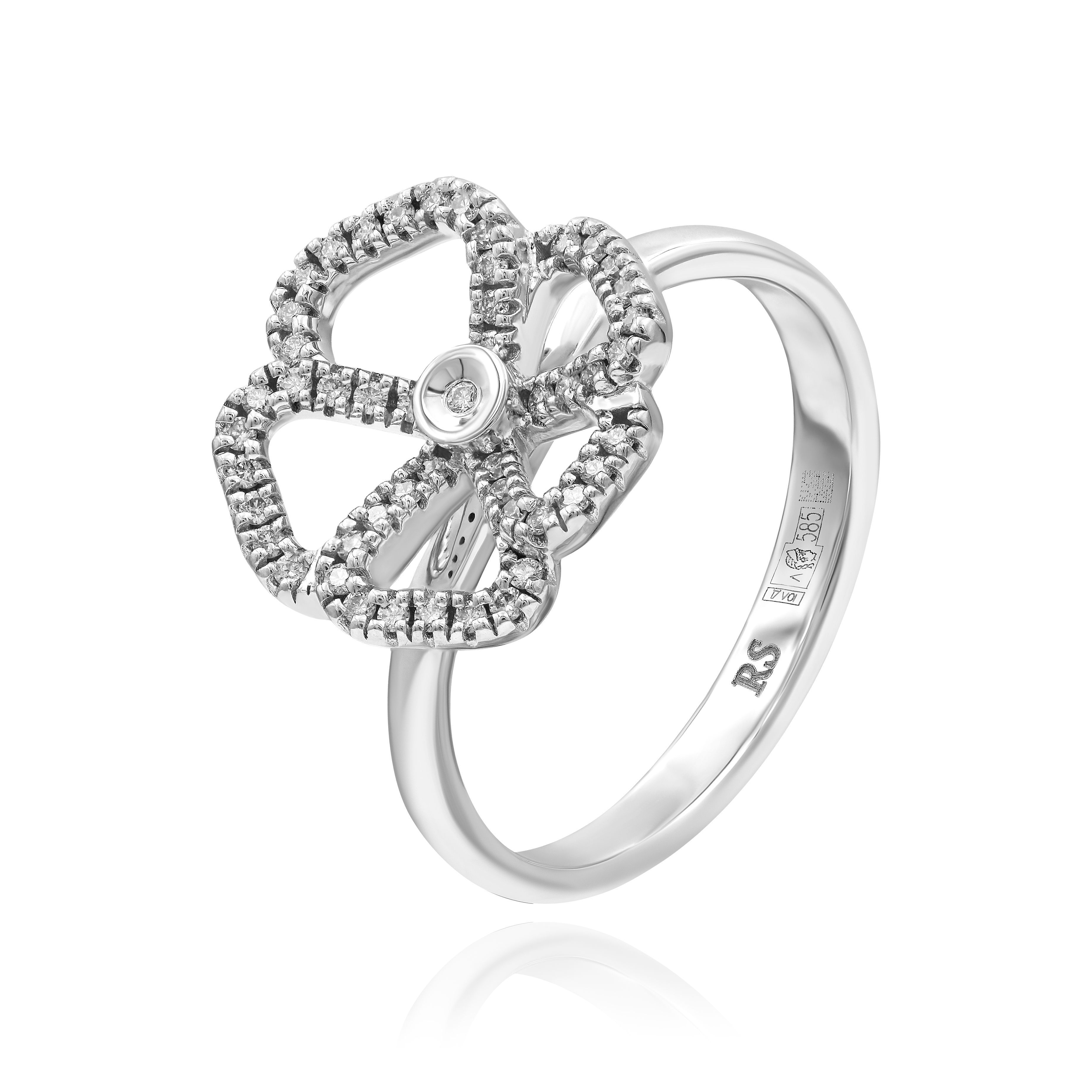 Кольцо из белого золота с бриллиантами