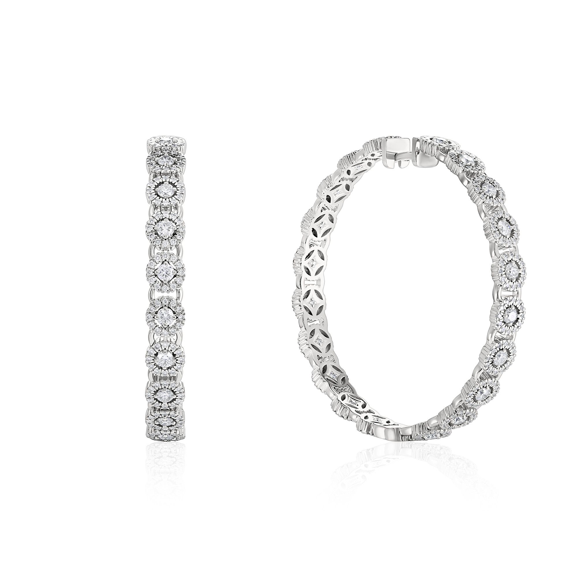 Серьги из белого золота с бриллиантами