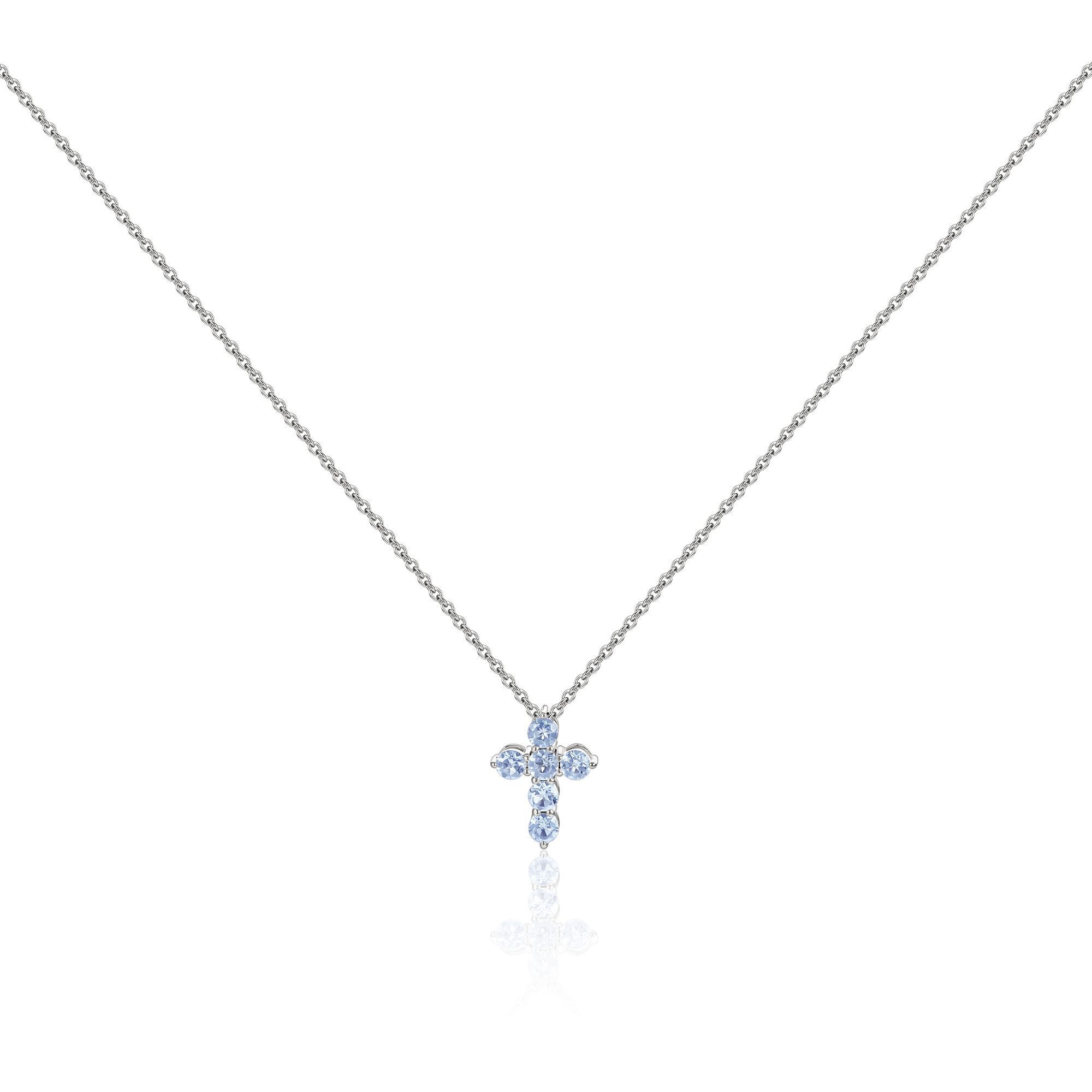 Колье из белого золота с топазами