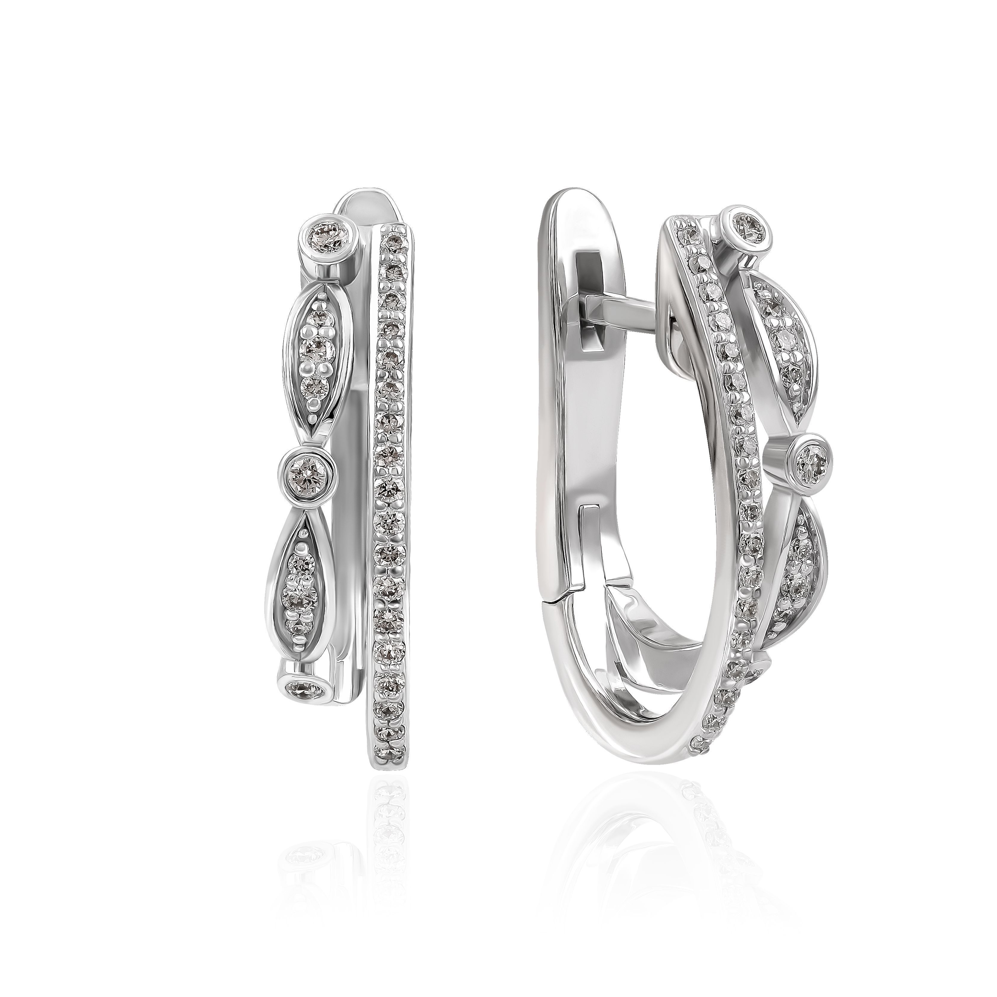 Серьги из белого золота с бриллиантами