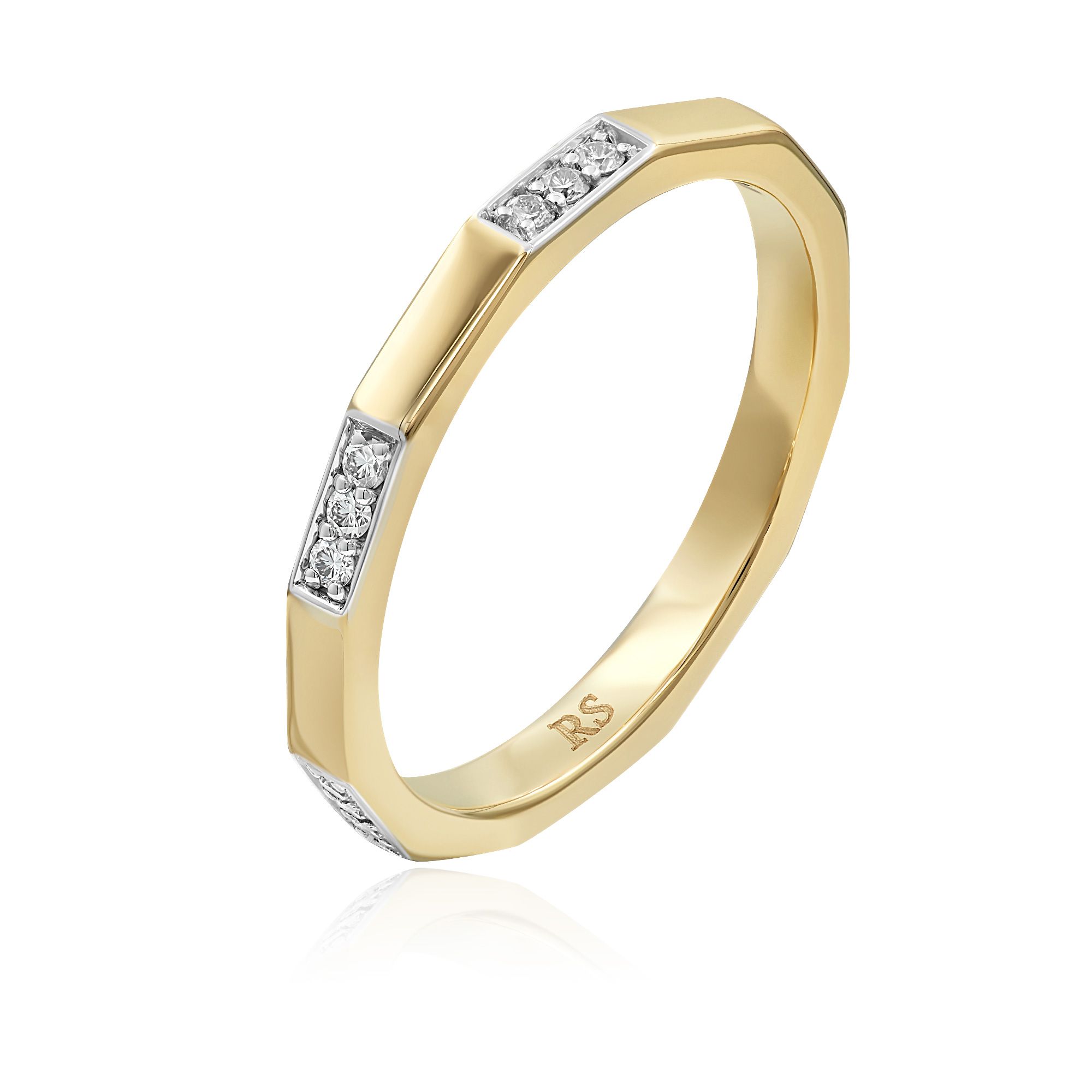 Кольцо из красного золота с бриллиантами