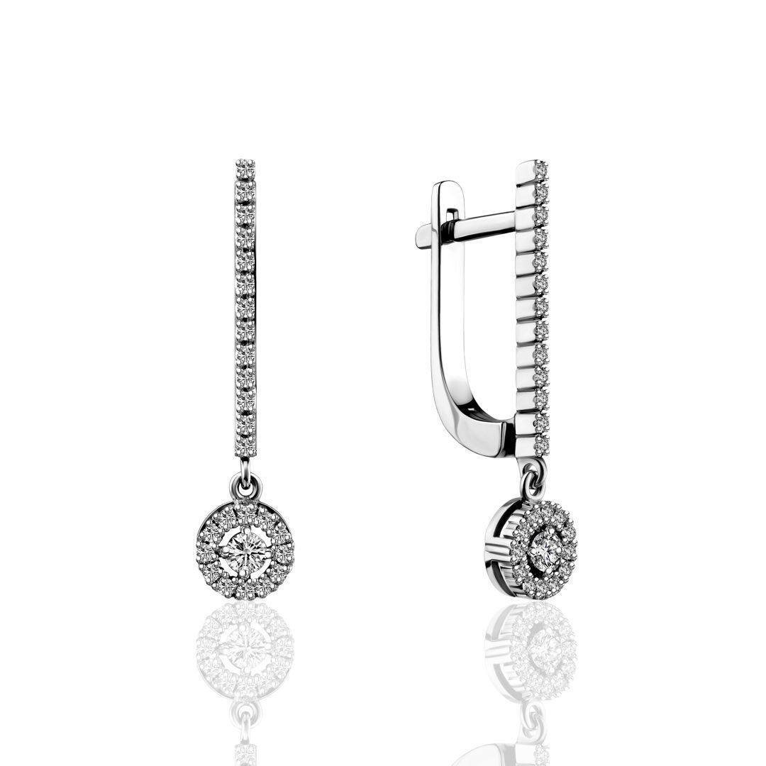 Серьги из белого золота с бриллиантами