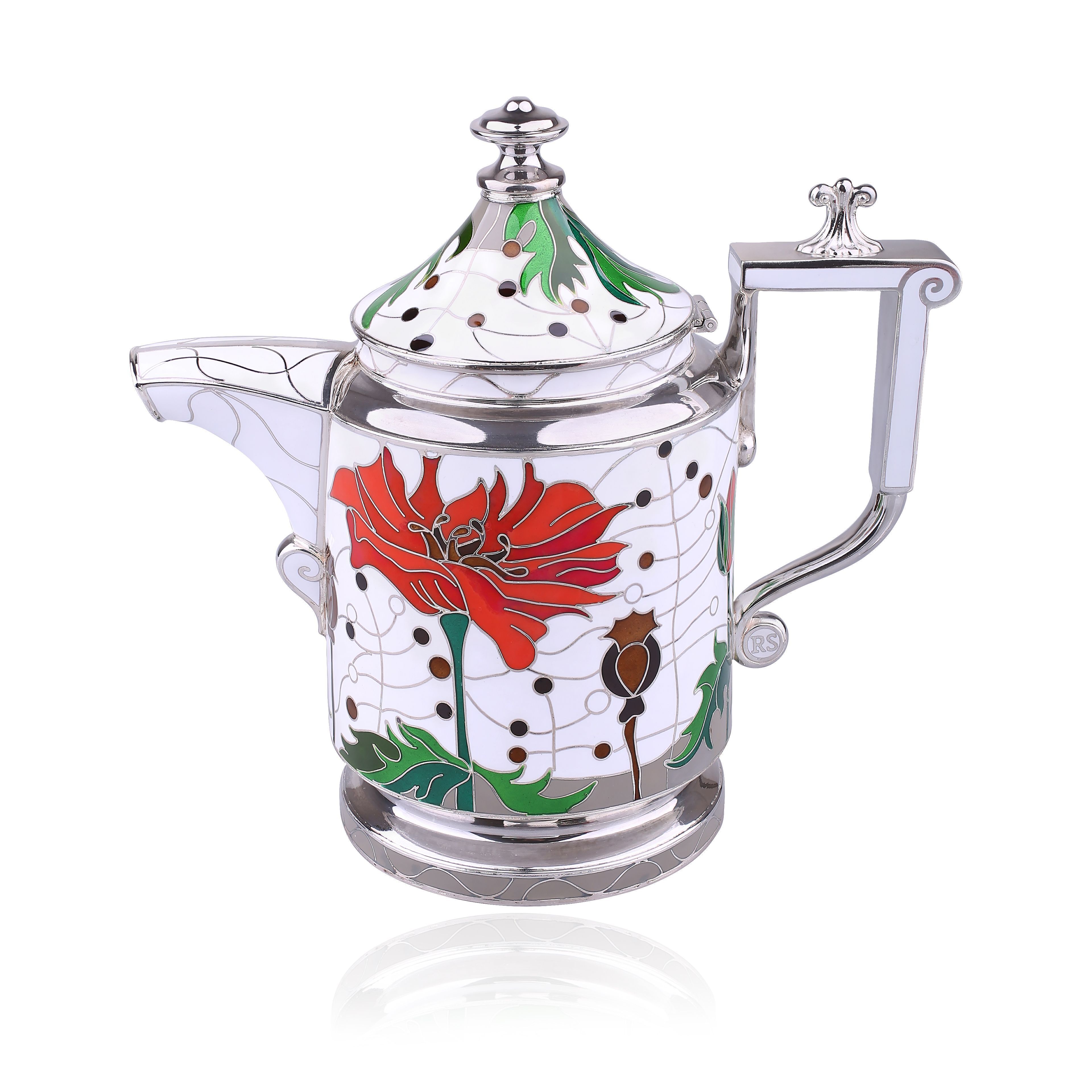 Сливочник «Маки» из серебра